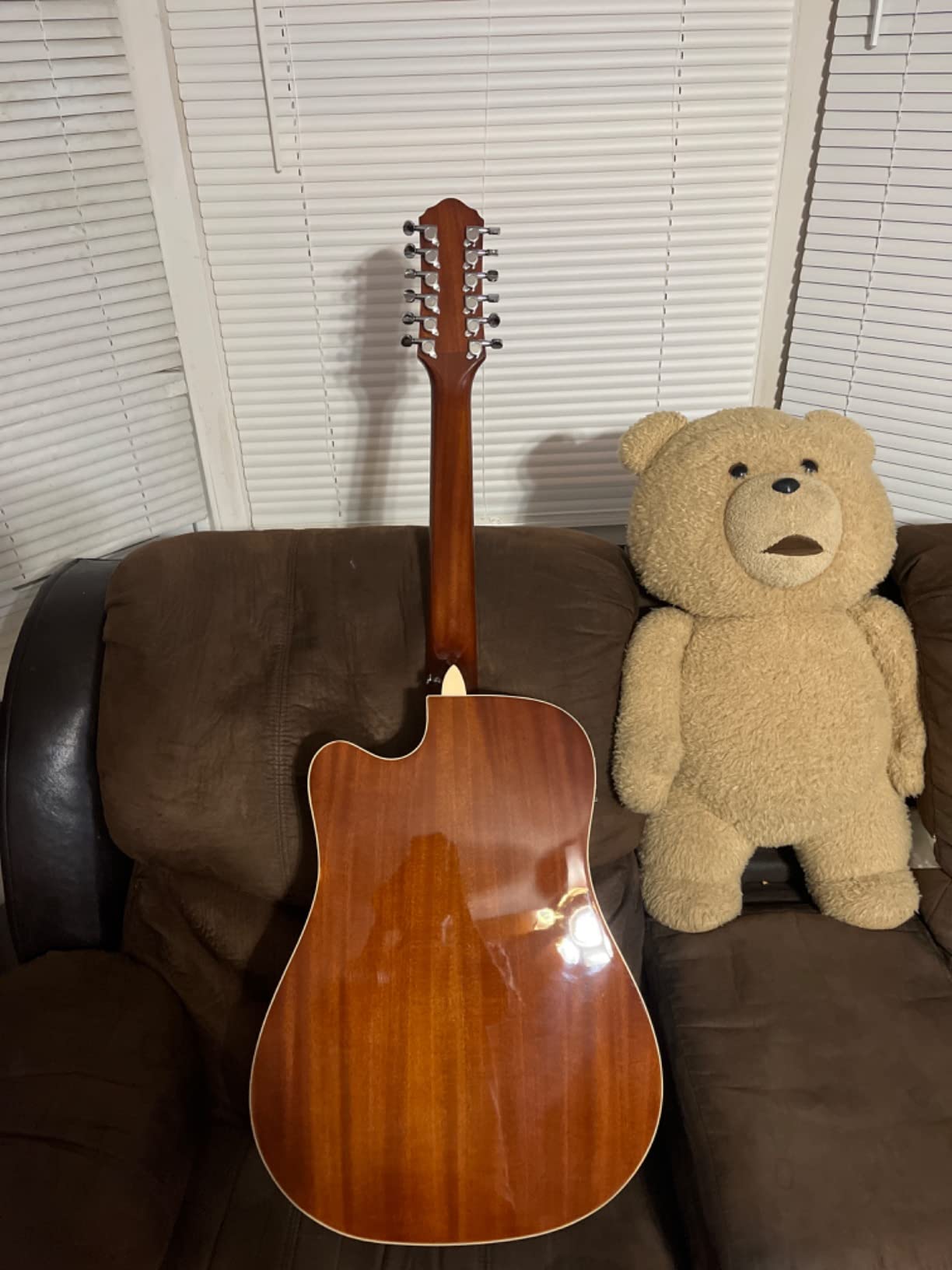 Oscar Schmidt OD312CEB-A Dreadnought (12 String) Cutaway Acoustic Electric Guitar, Black customer photo 2