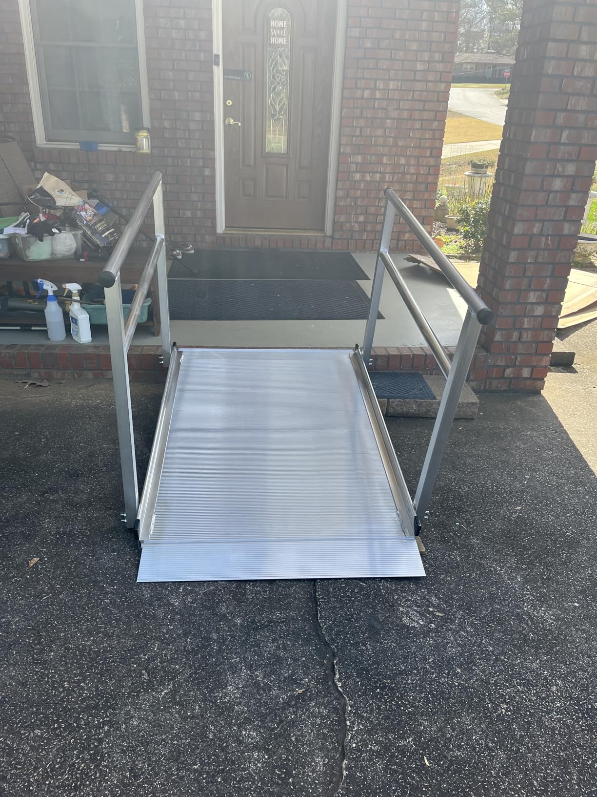 5' Wheelchair Ramp for Home Steps, 850 lb Capacity, Handrails, Non-Slip, Entry Access for Mobility Scooters, Power Chairs, Silver Spring customer photo 1