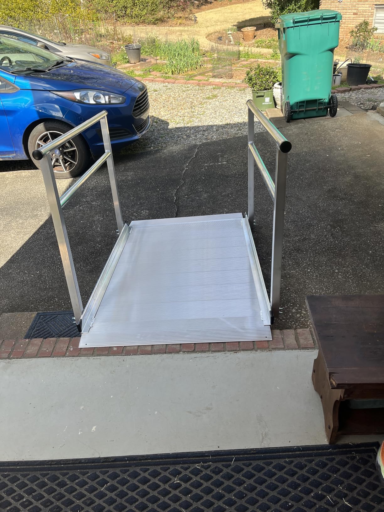 5' Wheelchair Ramp for Home Steps, 850 lb Capacity, Handrails, Non-Slip, Entry Access for Mobility Scooters, Power Chairs, Silver Spring customer photo 2