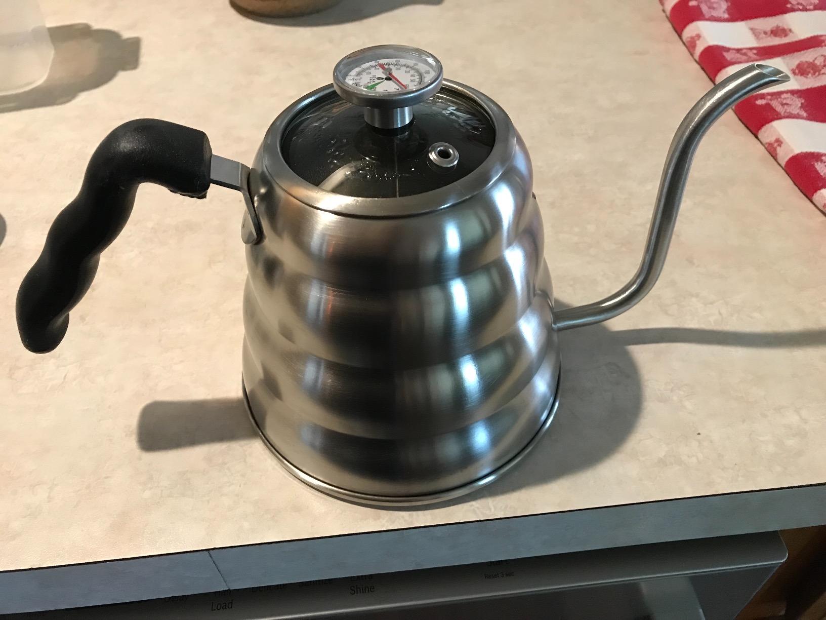 Bean Envy Pour Over Coffee Kettle, Small Gooseneck Kettle with Thermometer and Ergonomic handle, Pour Over Kettle Stainless Steel 40 Oz, Gooseneck Tea Kettle for all occasions customer photo 1