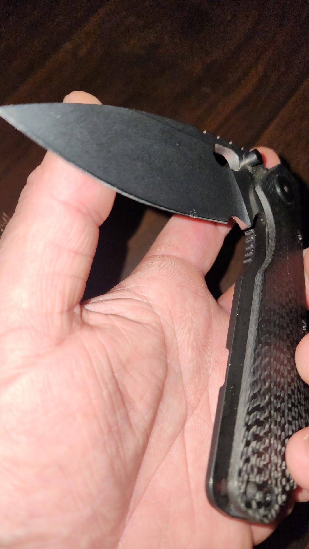 Eafengrow EF225 Pocket Knife Hunting Knives D2 Blade Titanium Handle with Clip EDC Tools Working Camping Knife(gray) customer photo 2