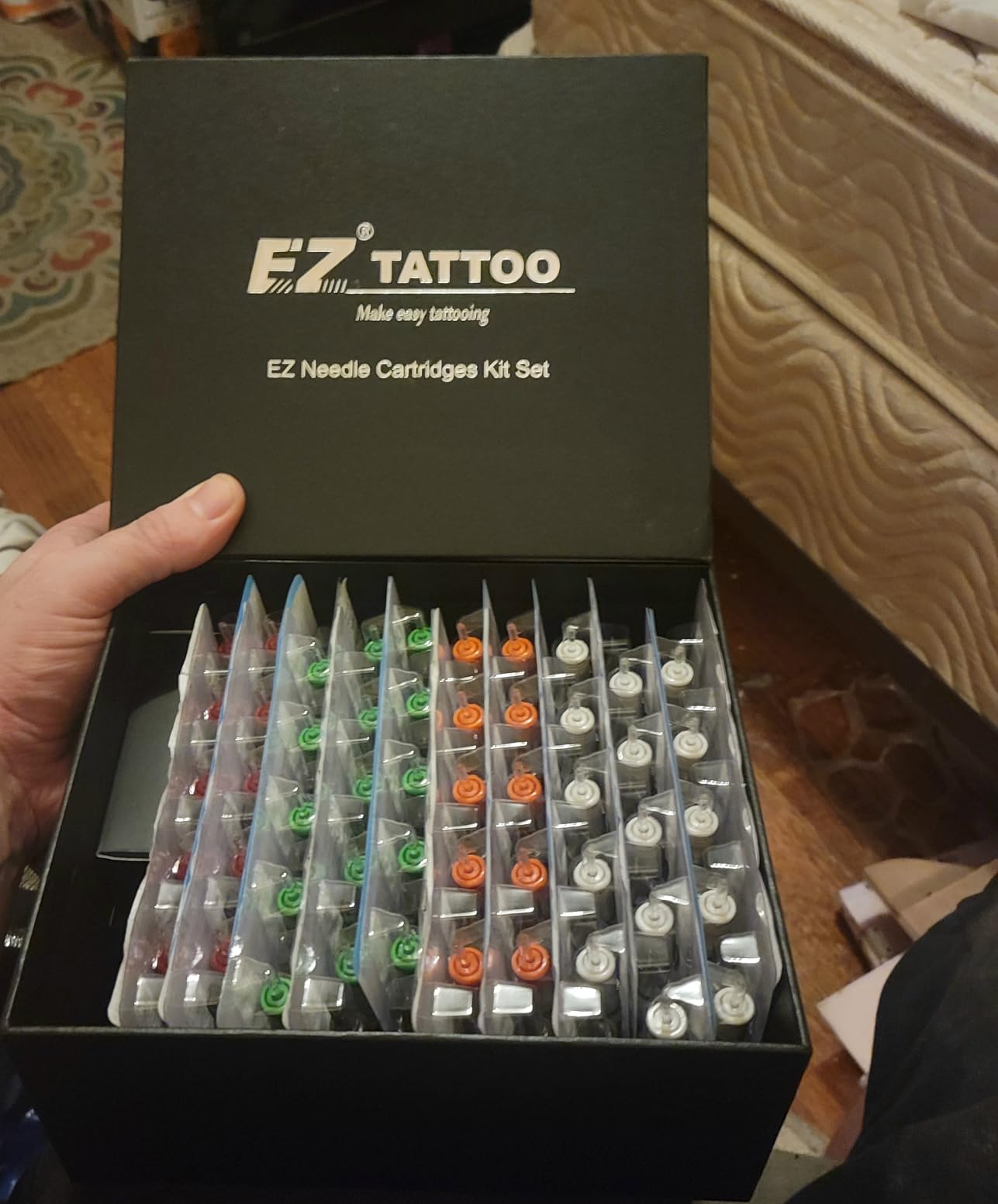 EZ Tattoo Cartridge Needles Assorted - 100Pcs Mixed (3RL 5RL 7RL 9RL 7RS 9RS 9M1 7RM 9RM) Standard Bugpin Tattoo Needles Cartridges for Tattoo Machine Gun - Revolution customer photo 2
