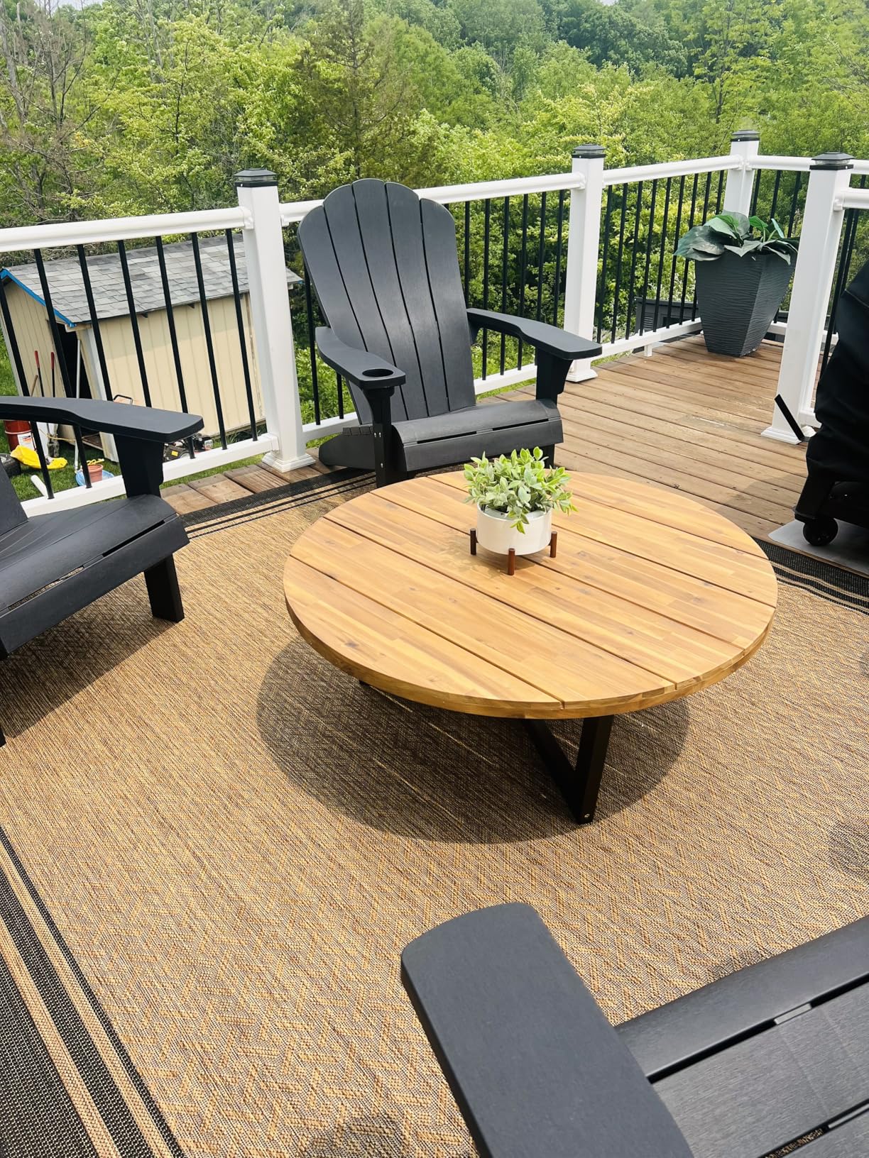 Gertmenian Indoor Outdoor Classic Flatweave Area Rug, Stain & UV Resistant Carpet, Deck, Patio, Poolside & Mudroom, 8x10 Ft Large, Border, Black Tan customer photo 1