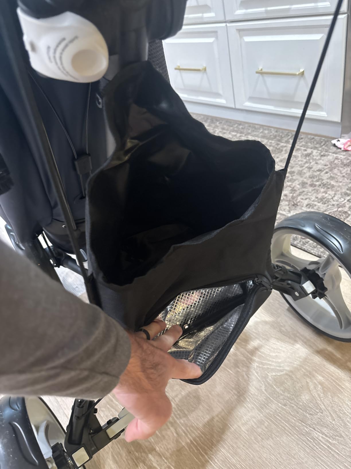 Caddytek Explorer V8 Golf Push Cart - SuperLite 4 Wheel Aluminum Foldable Cart with Adjustable Front Wheel Width, Foot Brake, Cooler Basket, Umbrella Holder, Drink Holder, Scorecard Console customer photo 2