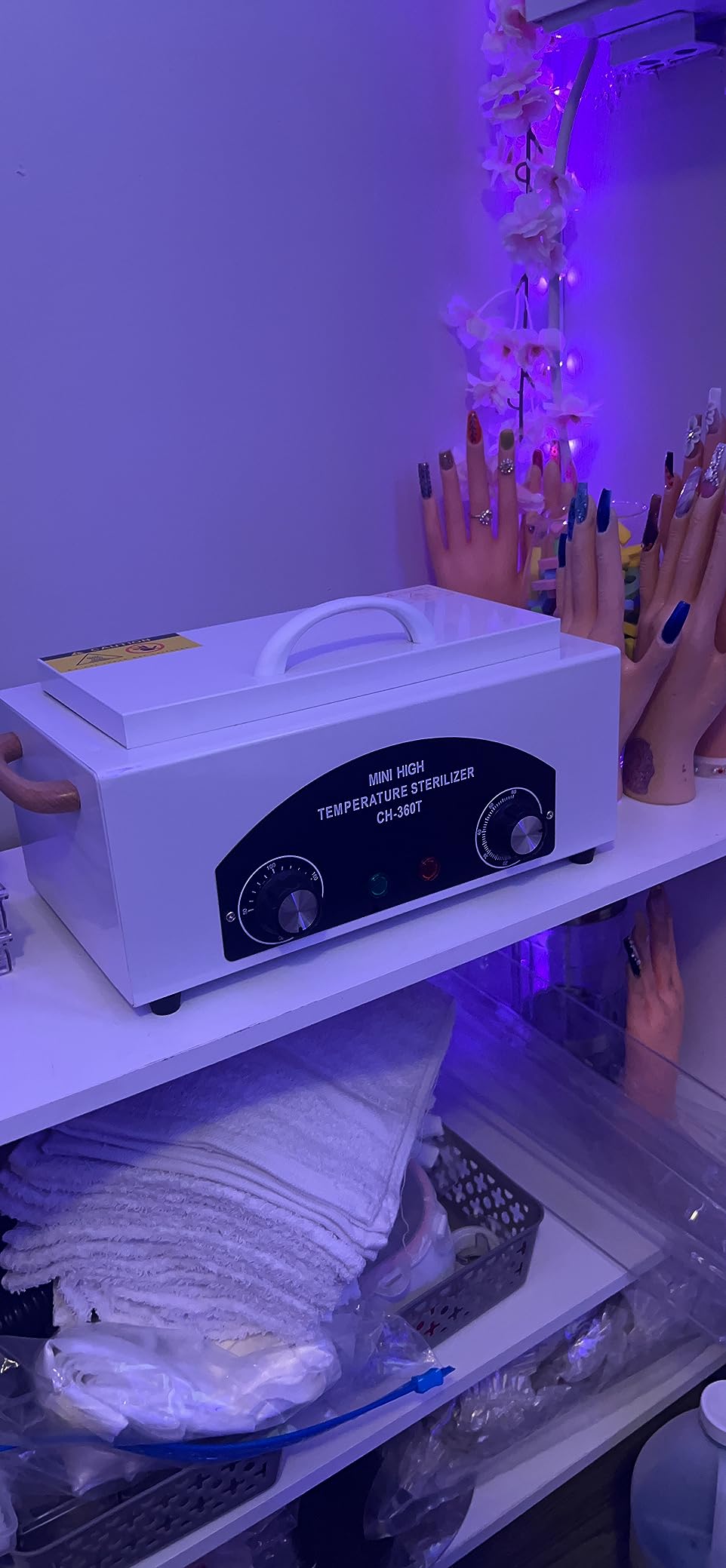 High Temperature Metal Tool Cleaning Box, 110V 300W 1.5L with Timer Manicure Pedicure SPA Salon Barber Equipment for Sundry Beauty Hair Nail Metal Tools with Handle customer photo 2
