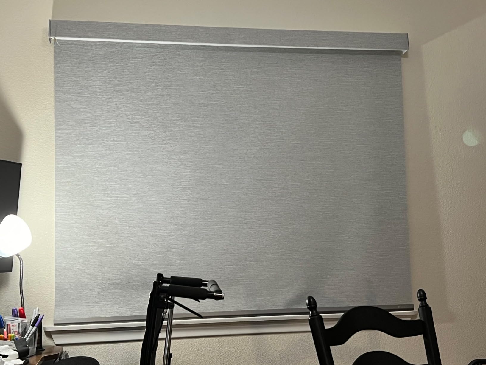 Yoolax Motorized Blinds with Remote, 100% Blackout Smart Roller Shades Work with Alexa, Google, Apple Homekit, Custom Automatic Shades with Voice Control for Bedroom Office (Linen Beige) customer photo 1