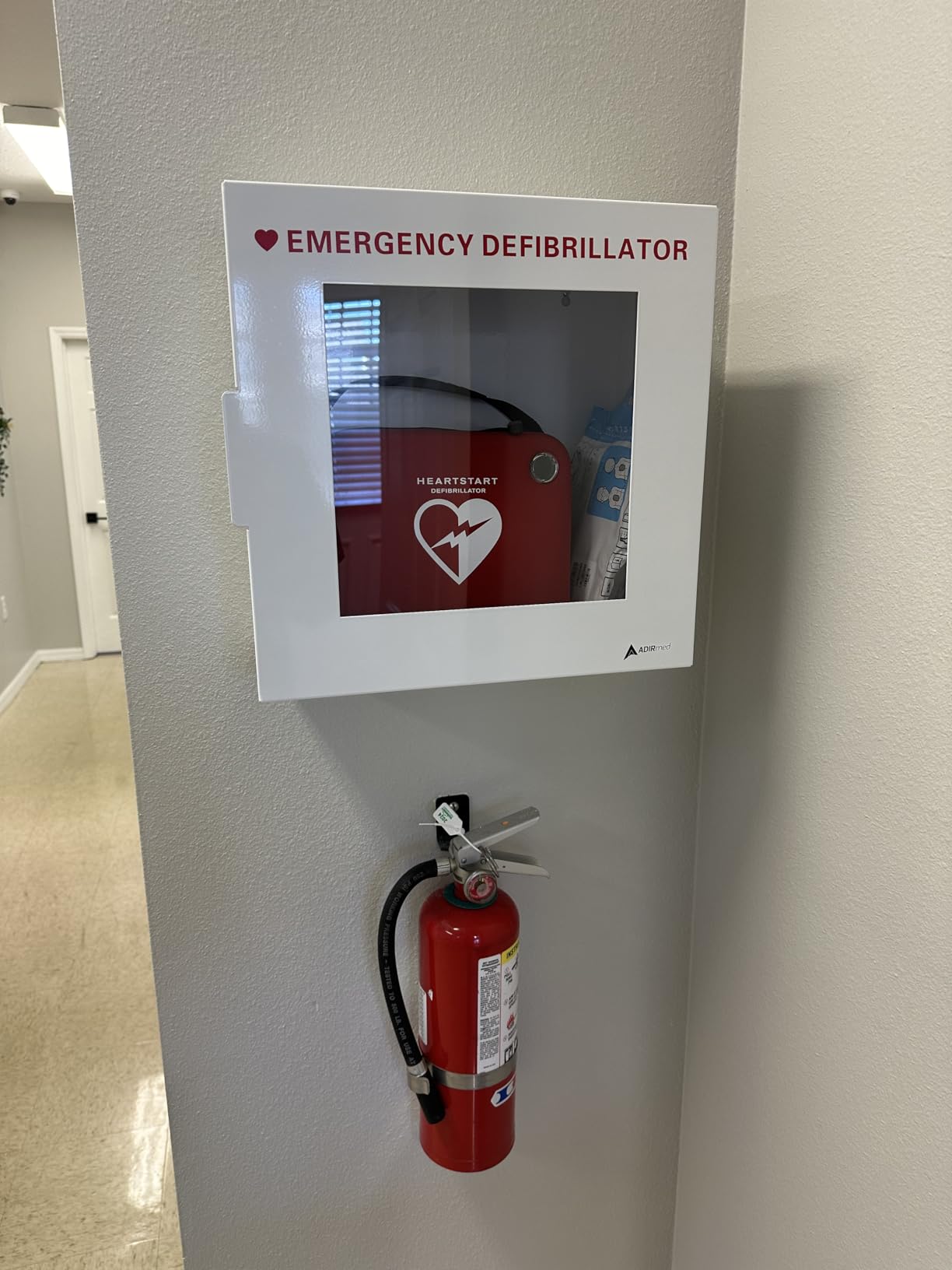 AdirMed AED Cabinet, Non Alarmed AED Defibrillator Wall Mounted, Easy Access AED Box customer photo 1