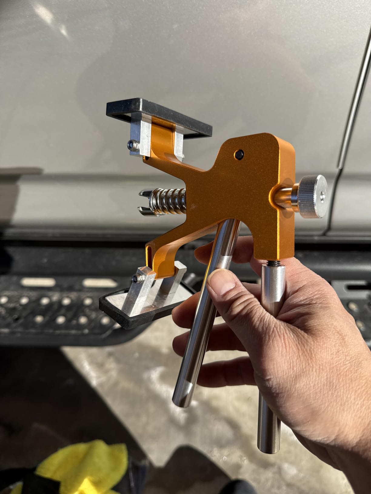 GLISTON 45pcs Paintless Dent Repair Tool Dent Puller Kit, Adjustable Width, Pops a Dent Car Dent Removal Kit, Golden Lifter, Bridge Puller & Glue Gun for Automobile Body Motorcycle Refrigerator customer photo 2