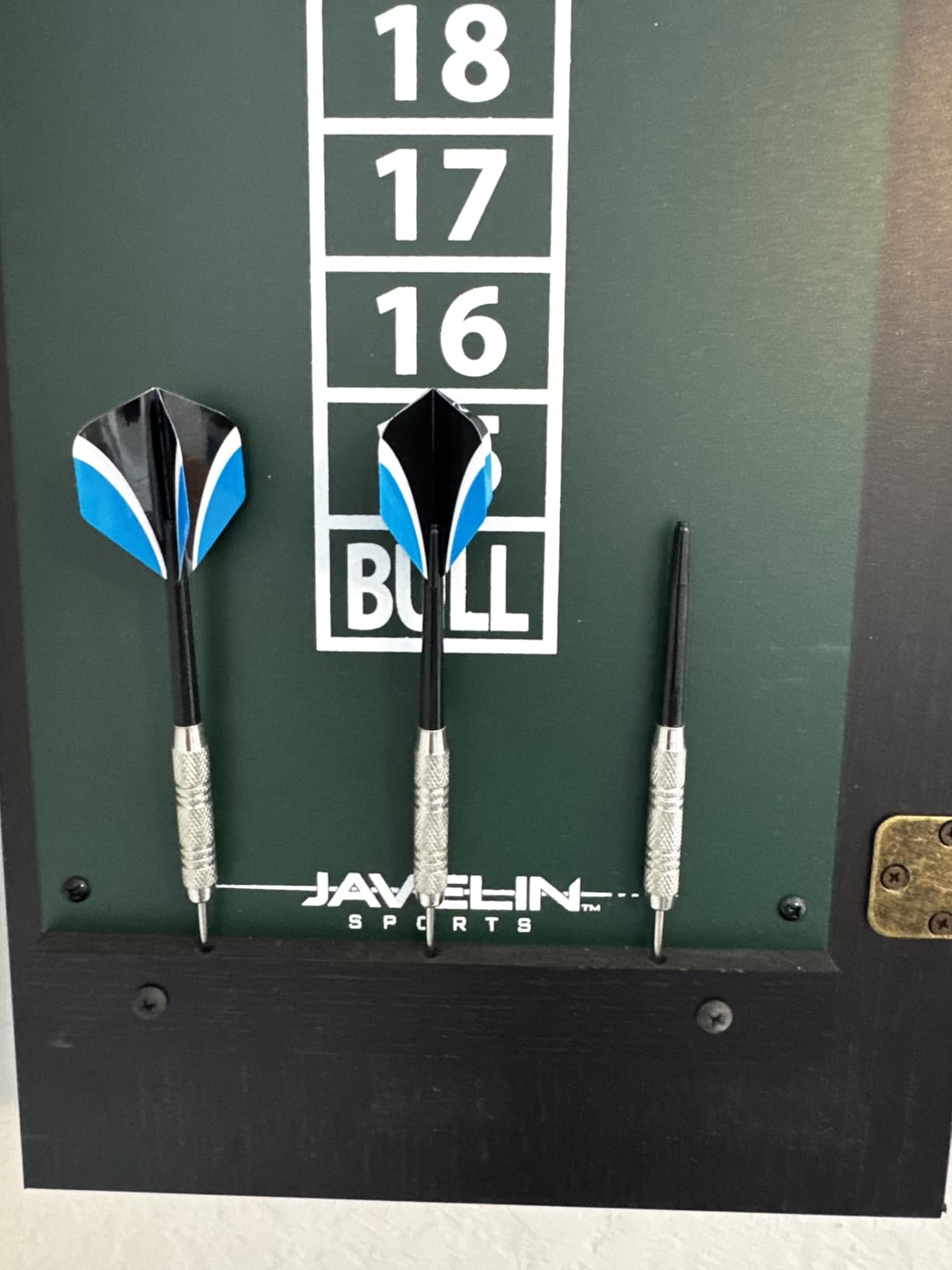 EastPoint Sports Official Size Dart Board Cabinet Set - Easy-Assembly & Complete with 6 Deluxe Steel Tip Darts and Accessories customer photo 1