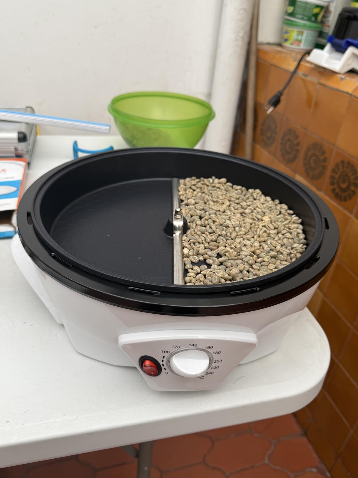 JIAWANSHUN Electric Coffee Bean Roaster for Home Use 1.1lb Capacity Temperature Control (0-240C), Non-Stick, Perfect for Beginner Roasting, 1200W, 110V customer photo 2