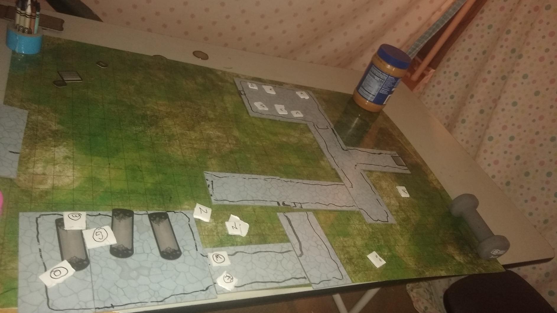 Stratagem The Master's Atlas Grid Tiles - Reversible Dry Wet Erase Battle Map for 3D DND-RPG Tabletop RPG Scenery - Dungeons Dragons Pathfinder - Tabletop Grid | Blank/Parchment - 44 Tiles & 48 Tokens customer photo 1