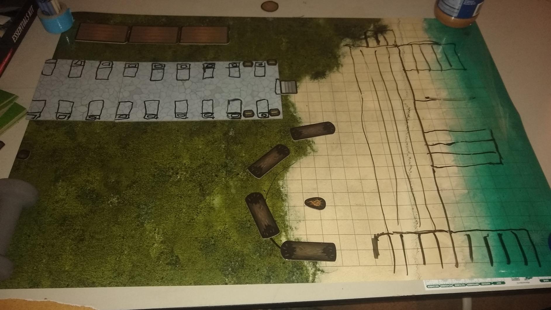 Stratagem The Master's Atlas Grid Tiles - Reversible Dry Wet Erase Battle Map for 3D DND-RPG Tabletop RPG Scenery - Dungeons Dragons Pathfinder - Tabletop Grid | Blank/Parchment - 44 Tiles & 48 Tokens customer photo 2