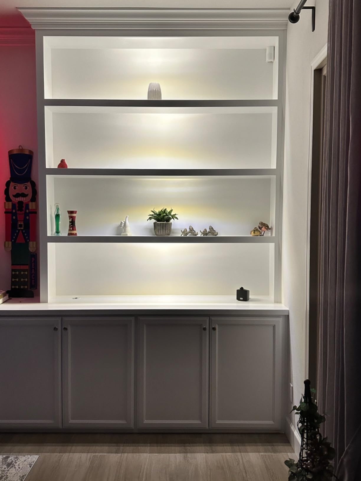 LED Display Light Bar Kit - (4) 16inches Plug-in Linkable Strip Lights for Large Display Cabinet - Series + Parallel Connection - White 6000K customer photo 2