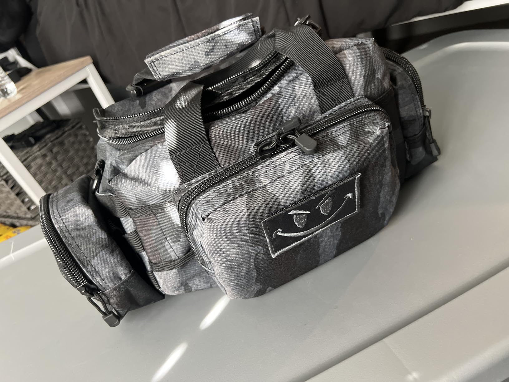 Gun Case Bag Small | Tactical 2-Pistol Bag Handgun Duffle Bag w/Lockable Zipper for Shooting Range Hunting Sports | US Flag Patch + MOLLE Pouch + Universal Holster Included customer photo 2