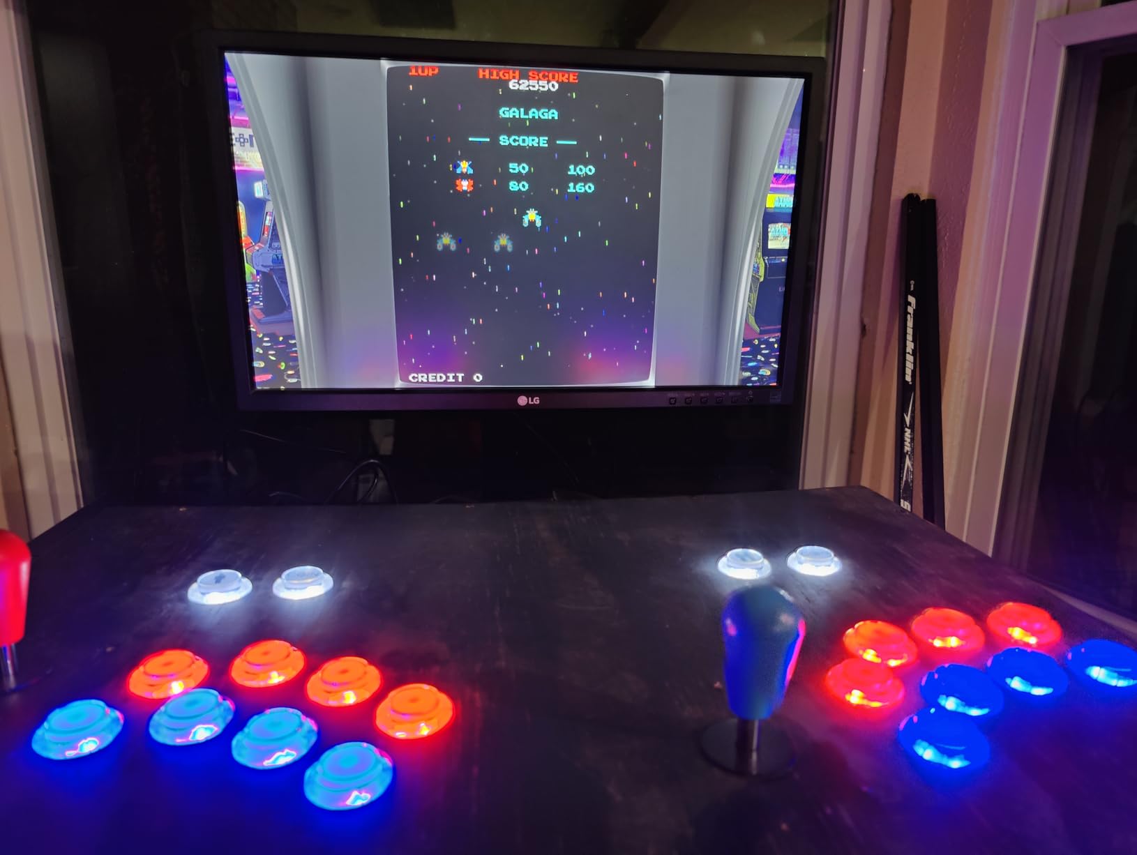 EG STARTS 2 Player Arcade Games DIY Kit Parts - 2 Ellipse Oval Joystick Handles + 20 LED lit Arcade Buttons (Red & Blue Kit) customer photo 2