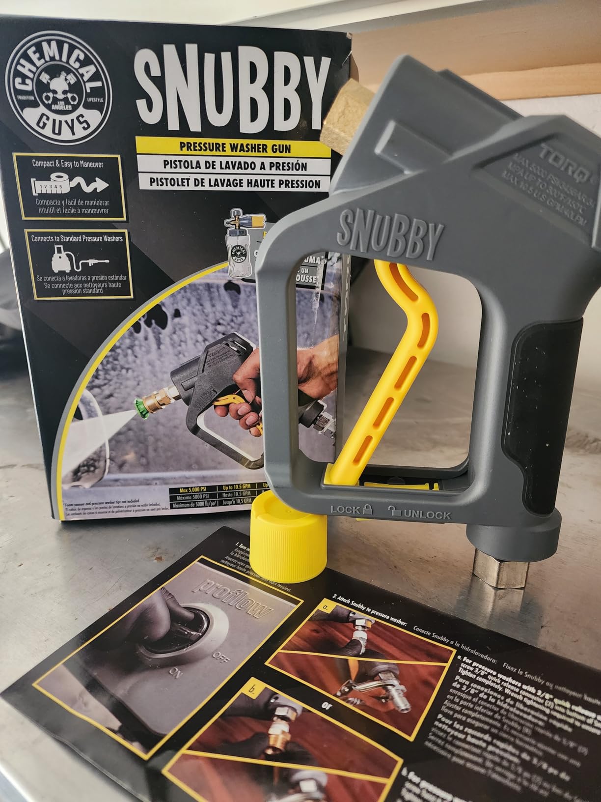 Chemical Guys Snubby Pressure Washer Gun with Foam Cannon Attachment - Short Handle for Gas and Electric Pressure Washers customer photo 2