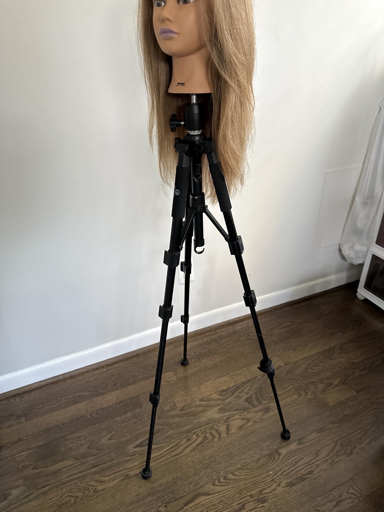 Wig Stand Tripod with Non-Slip Base Adjustable Mannequin Head Stand with Hook Heavy Duty Manikin Head Tripod customer photo 2