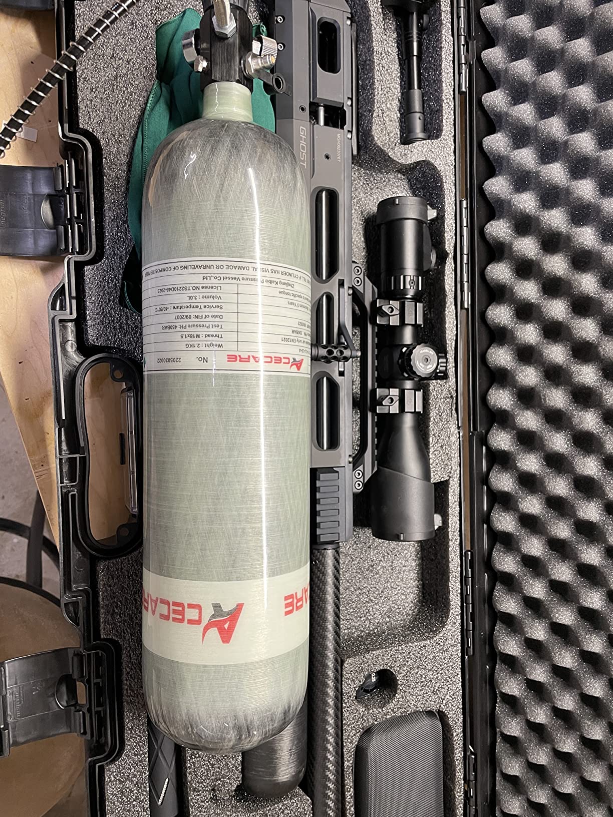 Acecare Carbon Fiber Cylinder 4500Psi High Pressure Thread M18X1.5 Paintball Tank for Airgun Air Rifle customer photo 2