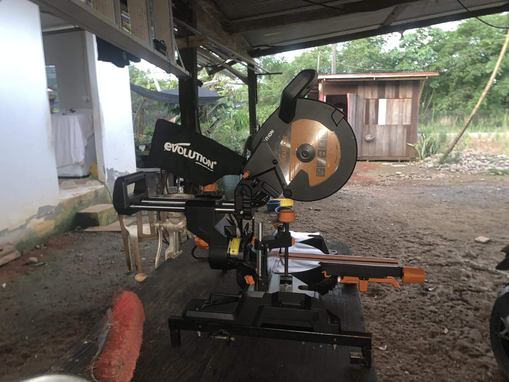 Evolution Power Tools R255SMS+ PLUS 10-Inch Sliding Miter Saw Plus Multi-Material Multi-Purpose Cutting Cuts Metal, Plastic, Wood & More 0° - 45° Bevel & 50° - 50° Miter Angles TCT Blade Included customer photo 1