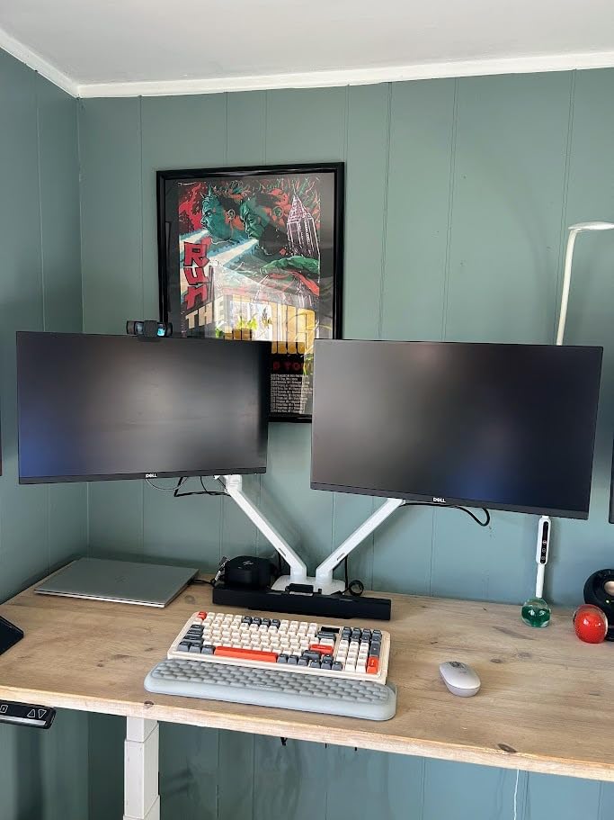 Ergotron - MXV Dual Monitor Arm, VESA Desk Mount - for 2 Monitors Up to 24 Inches, 7 to 20 lbs Each - Matte Black customer photo 1