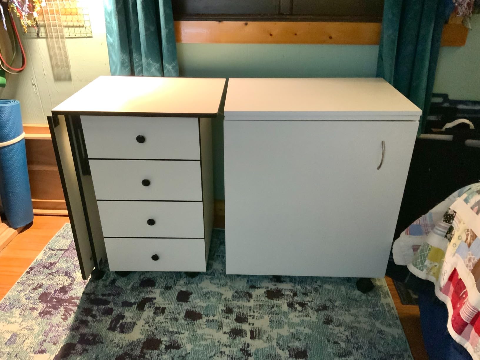Arrow Sewing Classic Furniture Judy Sewing Cabinet: Portable, Folding, Compact, Locking Wheels, with Storage Bin and Hydraulic Machine Lift - White customer photo 1