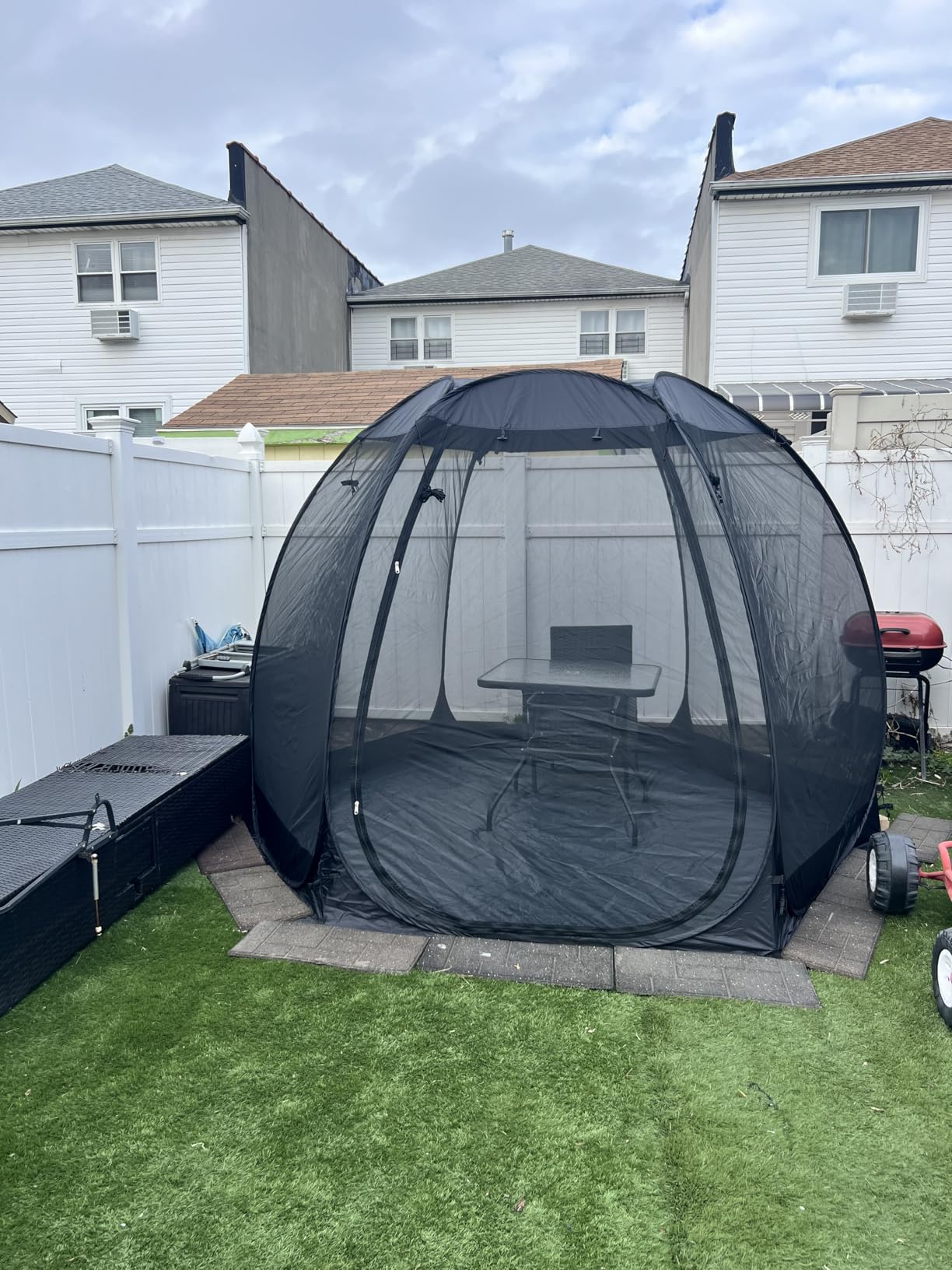 Alvantor Pop Up Screen House Tent, Instant Outdoor Gazebo with Mosquito Netting & UPF 50+ Sun Protection, Portable Canopy Shelter for Patio, Backyard, Camping (2-10 Person) customer photo 2