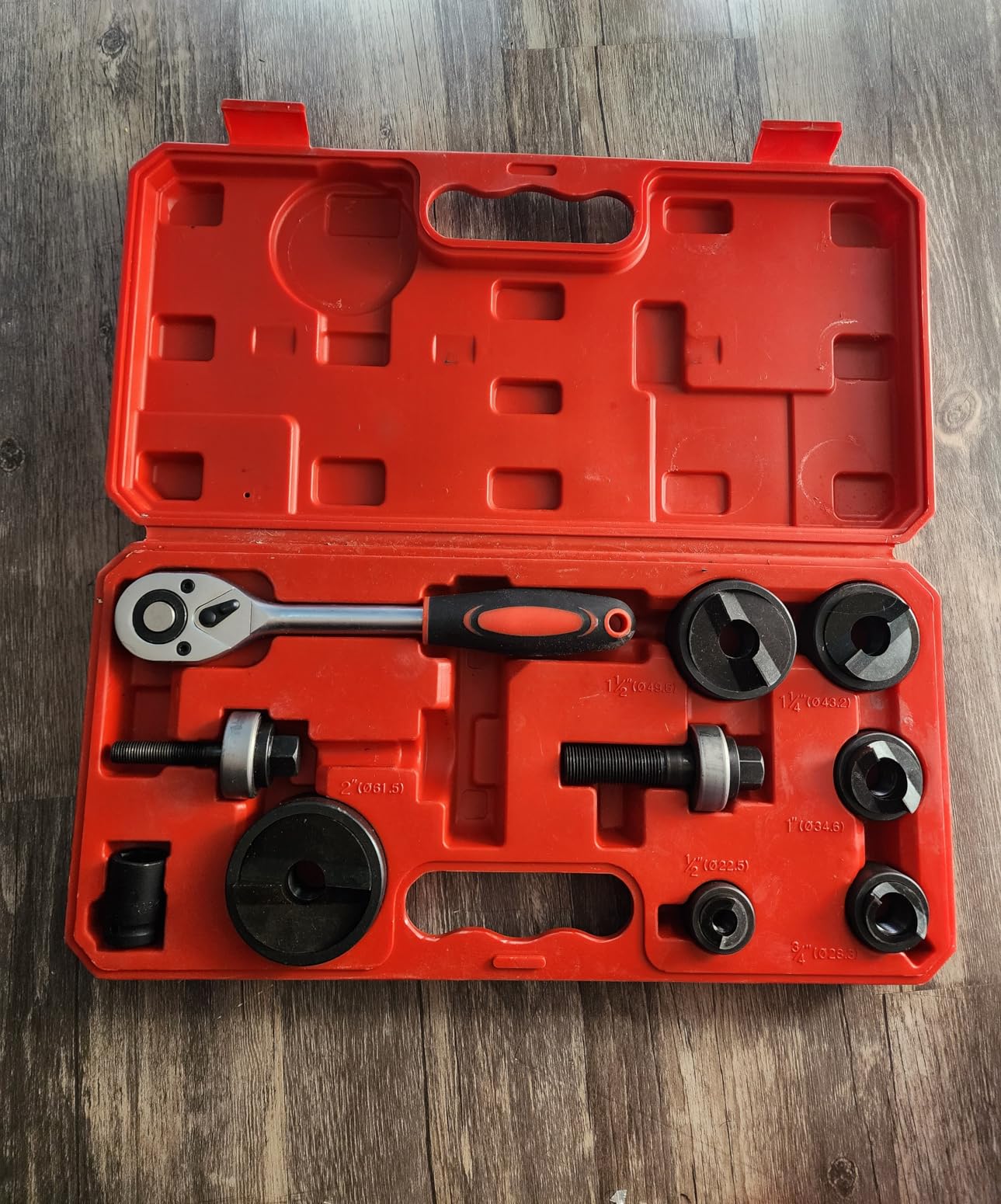 Ratchet Knockout Hole Punch Driver Kits 1/2 to 2 inch SLUG-Buster Knockout Electrical Conduit Hole Cutter Set KO Tool Kit (CC-60) customer photo 1