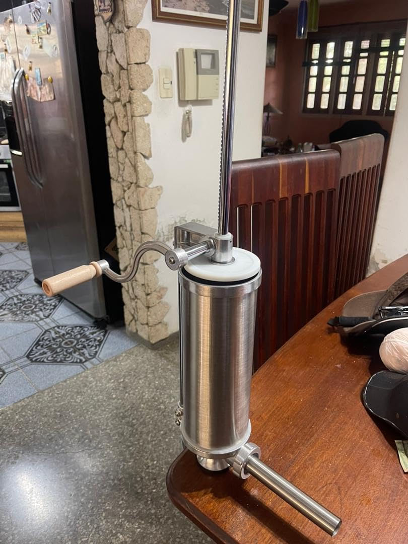 Sausage Stuffer, Stainless Steel Homemade Sausage Maker Vertical Meat Filling Kitchen Machine, Packed 8 Stuffing Tubes (2.5LBS VERTICAL) customer photo 1