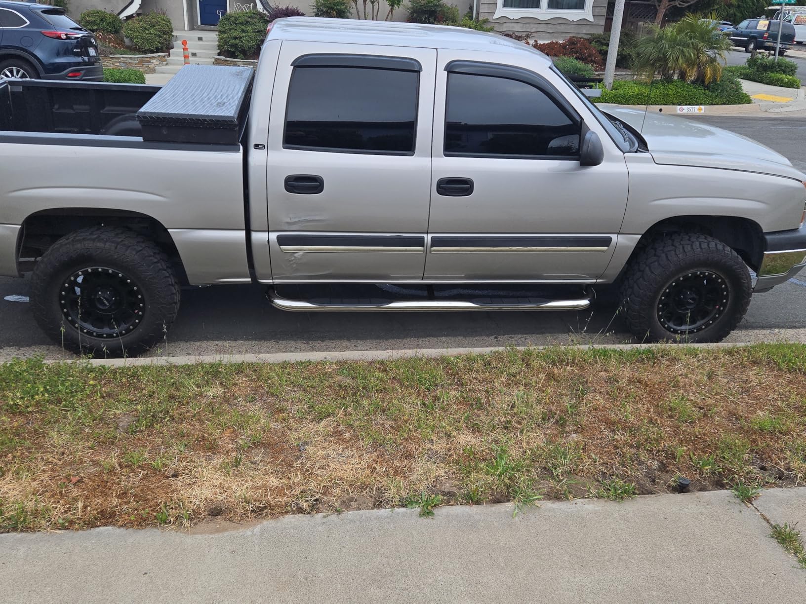 TAC Side Steps Running Boards Fit Chevy Silverado/GMC Sierra 2001-2018 1500 & 2001-2019 2500/3500 Crew Cab (Exclude C/K Classic) Truck Pickup 3