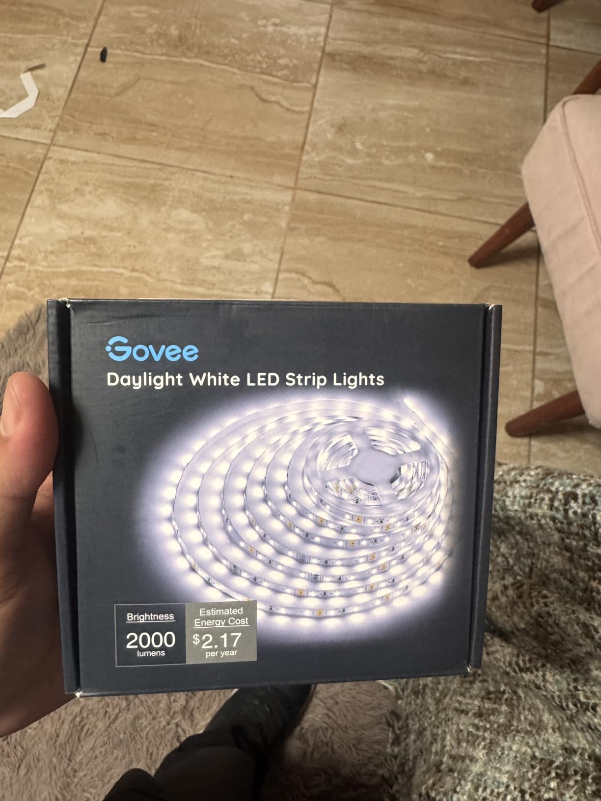 Govee White LED Strip Lights, Upgraded 16.4ft Dimmable LED Light Strip 6500K Bright Daylight White, Strong Adhesive, 300 LEDs Flexible Tape Lights for Mirror, Kitchen Cabinet, Bedroom, Christmas Decor customer photo 2