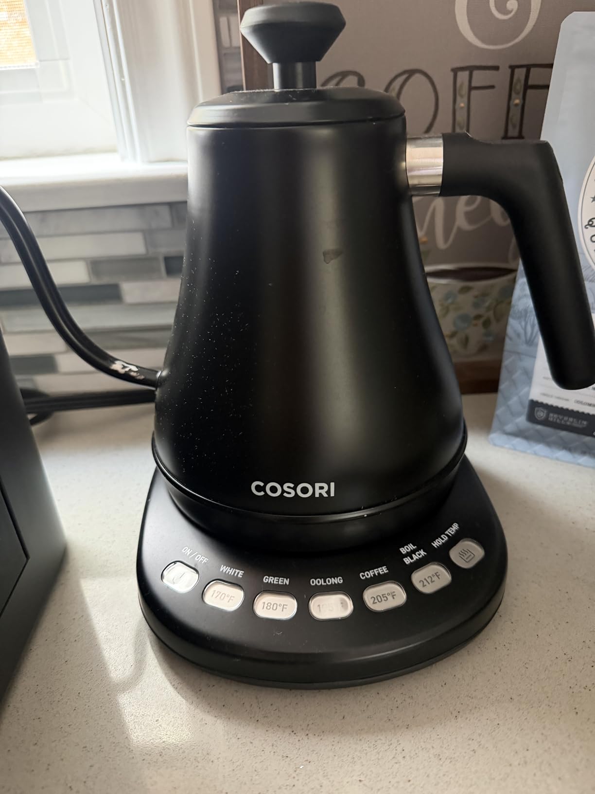 COSORI Gooseneck Electric Kettle with 5 Variable Presets, Pour Over & Coffee maker, 100% Stainless Steel Inner Lid & Bottom, 1200 Watt Quick Heating, 0.8L, Silver customer photo 1