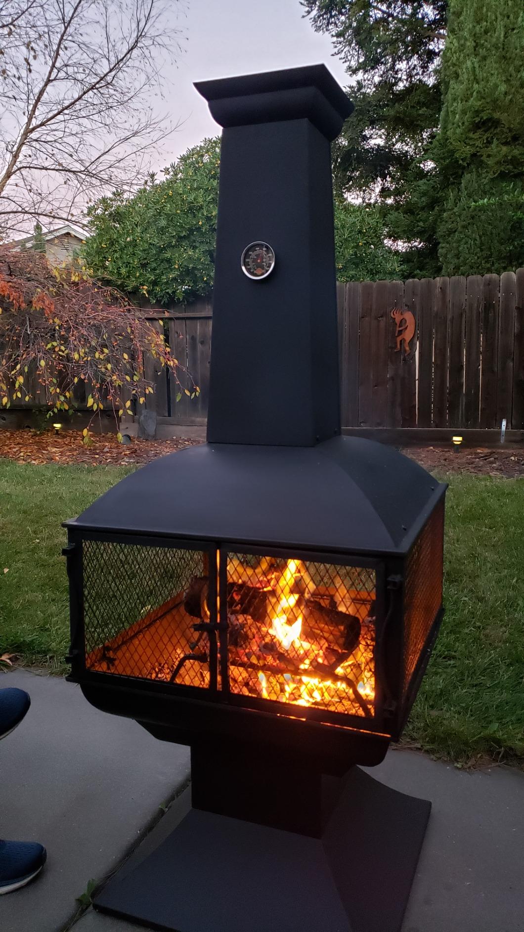 Sunnydaze 57-Inch Large Chiminea Outdoor Fireplace - Steel Wood-Burning Chiminea Outdoor Fire Pit with Cover, Wood Grate, and Poker customer photo 1