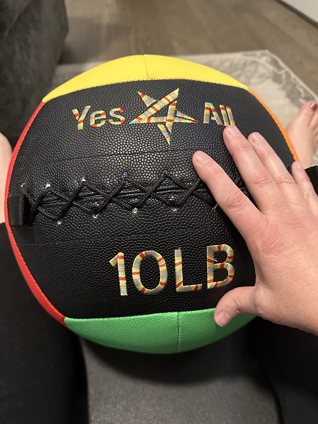 Yes4All Wall Ball, Soft Leather Weighted Iron Sand Ball for Dynamic Multifunctional Exercise, 6 LB - 30 LB customer photo 2
