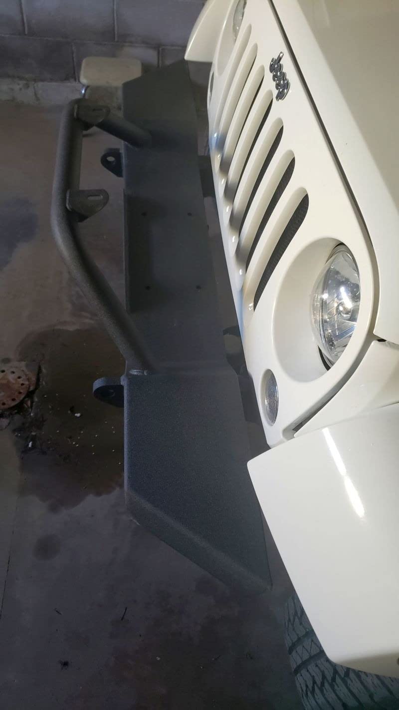TACTIK Heavy Duty Steel Front Bumper with D-Rings and Winch Plate - Fits Jeep Wrangler JK 2007-2018 customer photo 1