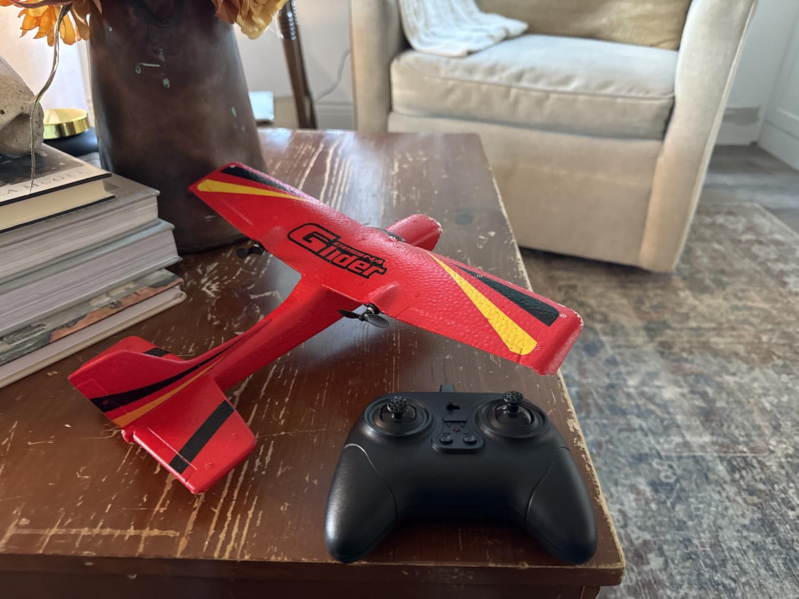 HAWK'S WORK 2 CH RC Airplane, RC Plane Ready to Fly, 2.4GHz Remote Control Airplane, Easy to Fly RC Glider for Kids & Beginners (Red) customer photo 2