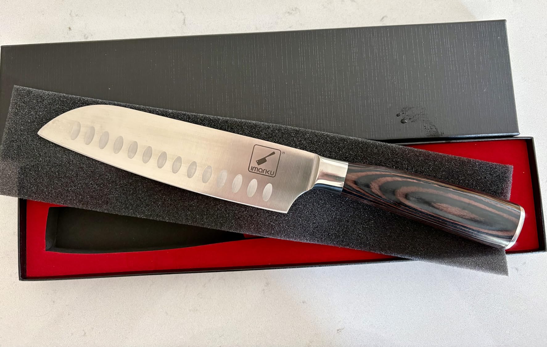 imarku Chef Knife 7 Inch Kitchen Knife Ultra Sharp Santoku Knife - High Carbon Japanese Chefs Knife, Kitchen Gadgets 2025, Apartment Essentials, Birthday Gifts for Him Her, Best Gifts for Women Men customer photo 1