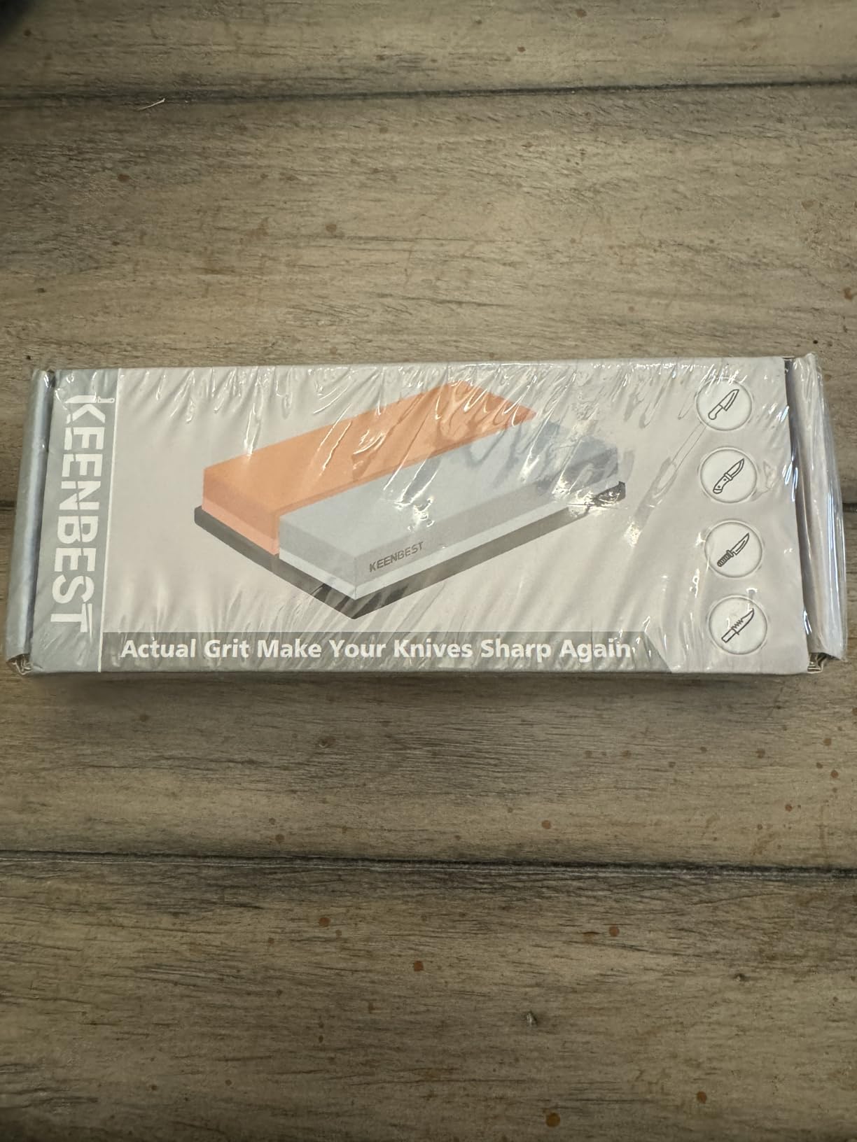 KEENBEST Actual Grit Premium Material Sharpening Stone 2 Side 400 1000 Whetstone Set Kitchen Knife Sharpener Stone Wet Stones for Sharping Knives Kit with Non-slip Rubber Base customer photo 2