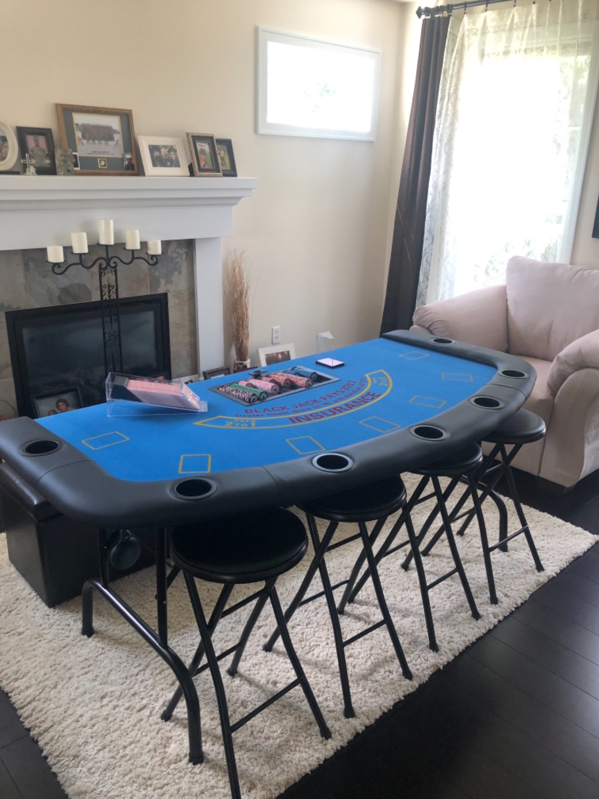 Soozier Poker Table Foldable, 72
