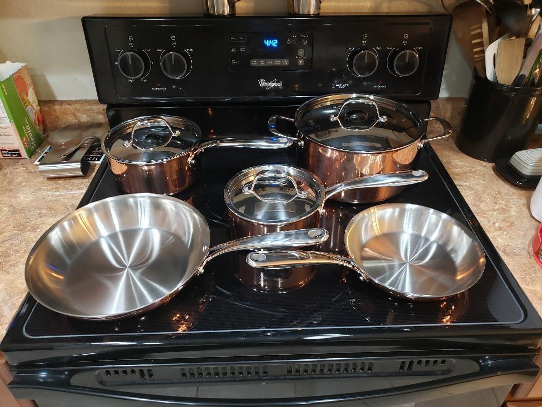 NutriChef 8 Pcs. Stainless Steel Cookware Set - Kitchenware Pots & Pans Set Stylish Kitchen Cookware w/Cast SS Handle, Tri-Ply Authentic Copper customer photo 1
