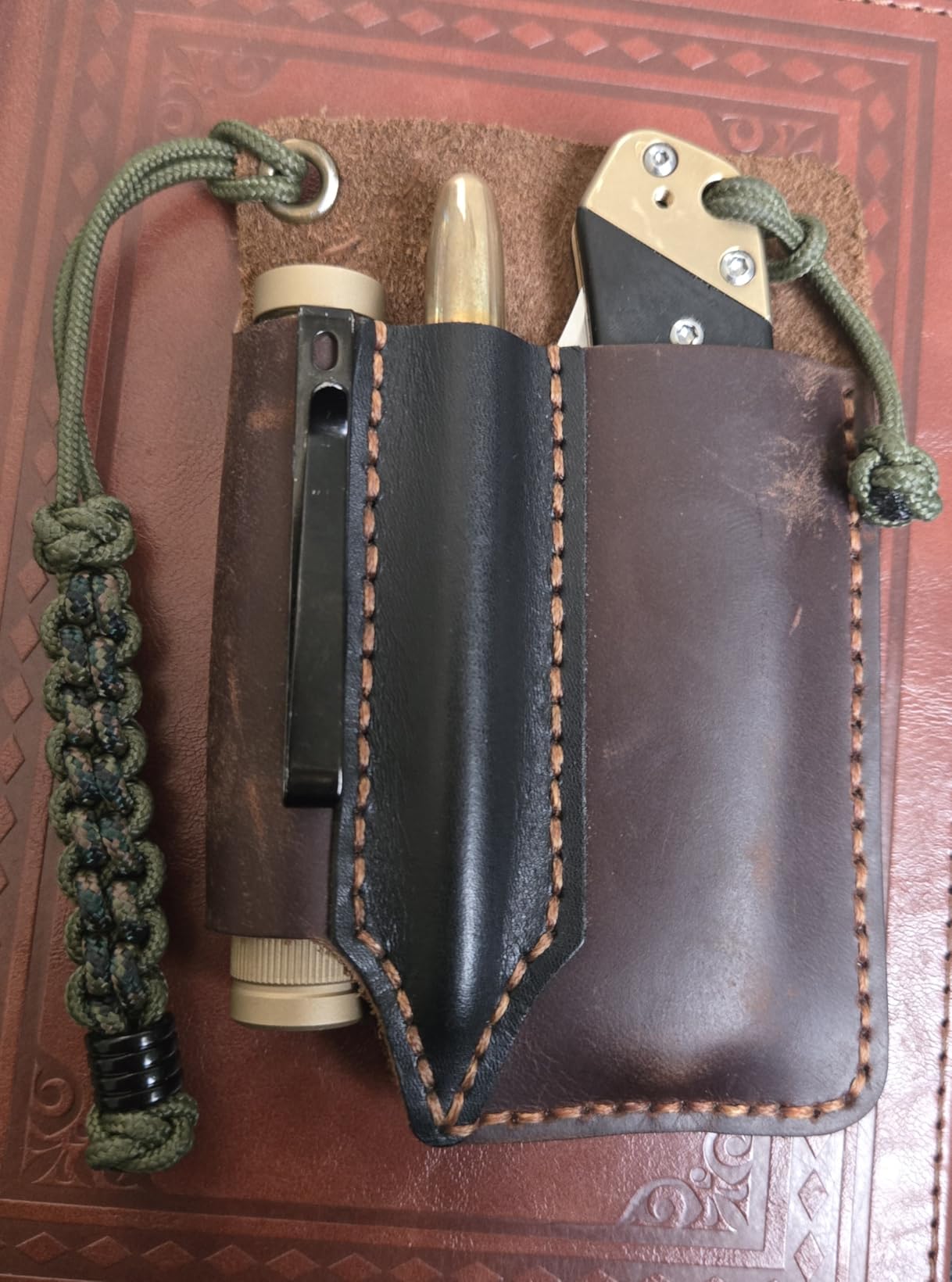 Leather Pocket Organizer Handmade Multitool Sheath Accessories Leather EDC Pouch for Men customer photo 1