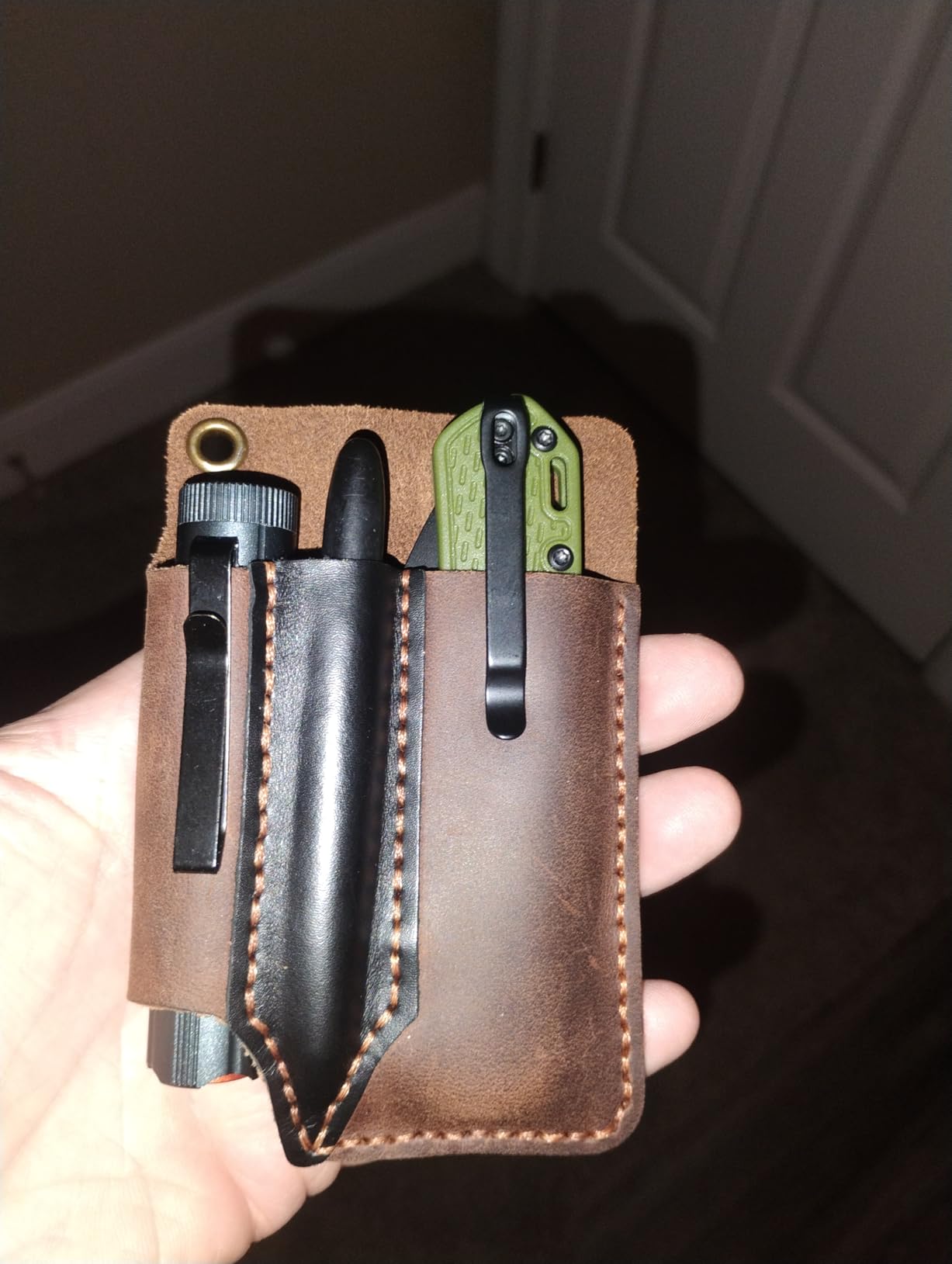 Leather Pocket Organizer Handmade Multitool Sheath Accessories Leather EDC Pouch for Men customer photo 2