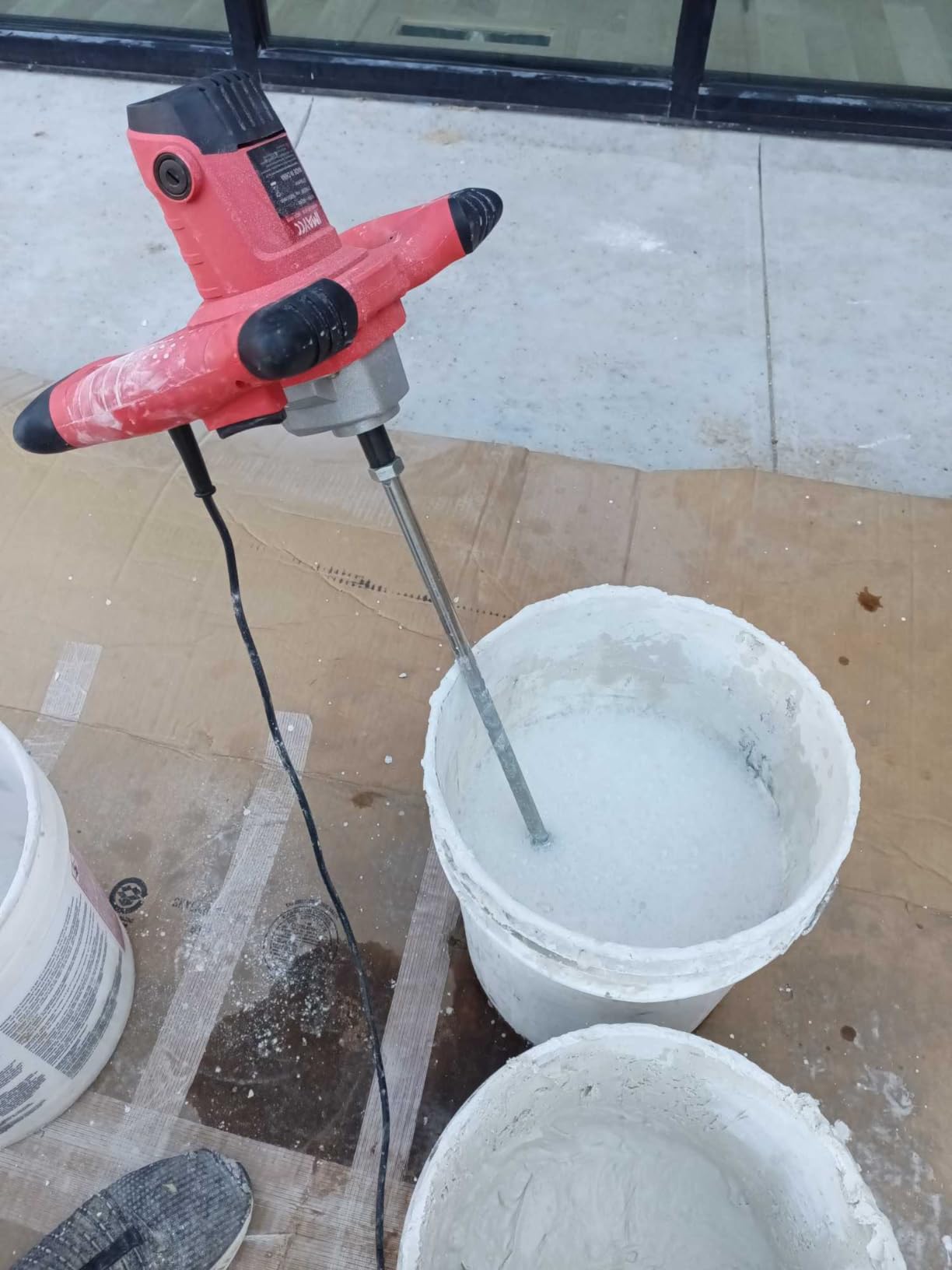 IMAYCC Cement Mixer, 2100W Electric Concrete Mixer with 6 Speed, 110V Handheld Mud Mixer for Mortar,Paint, Grout, Plaster, Thinset,Fodder Stirring Tool customer photo 1