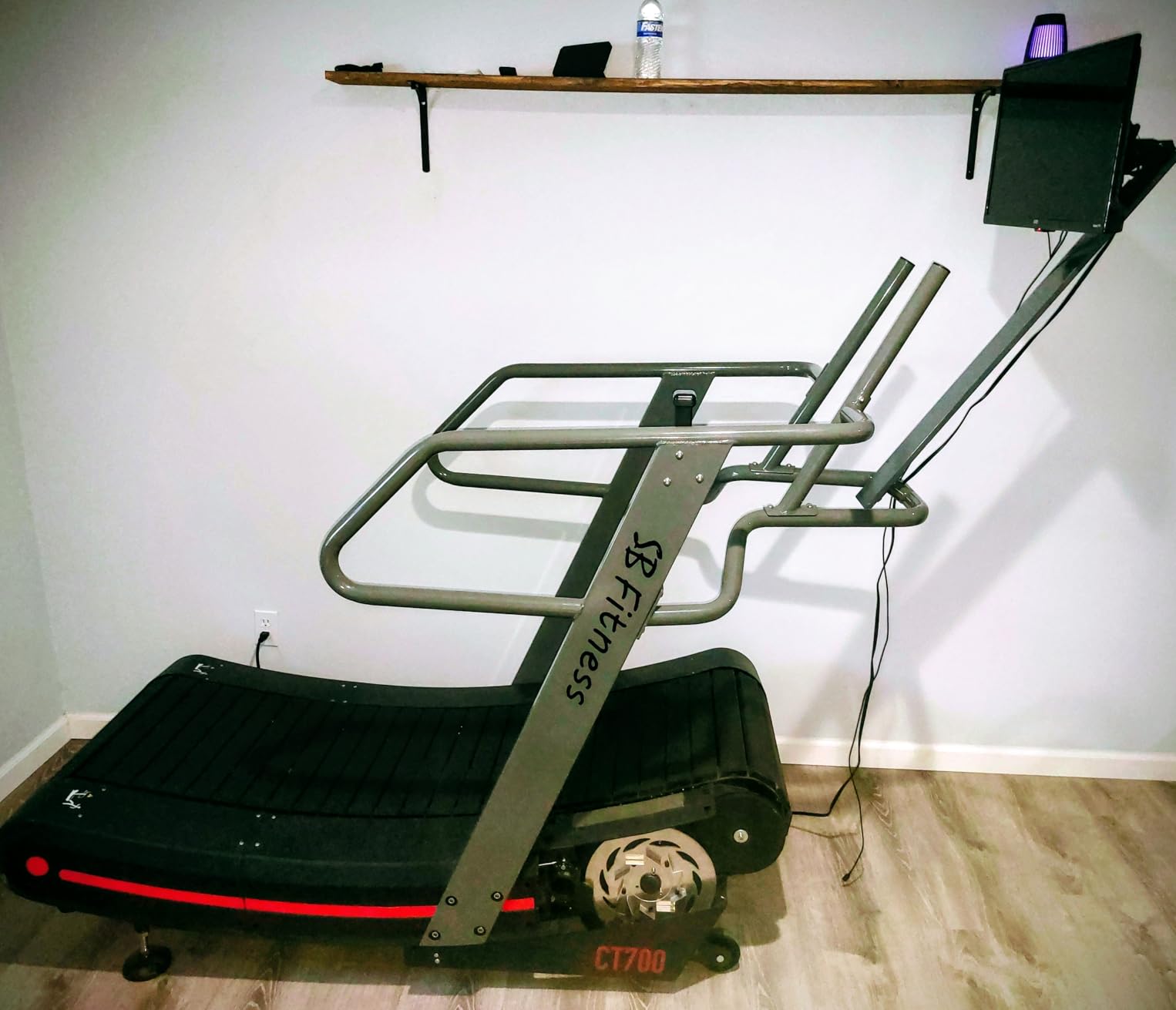 SB Fitness Equipment CT700 Self Generated Manual Curved Commercial Treadmill with 8 Resistance Levels for Sprinting and Sled Push w/ 19