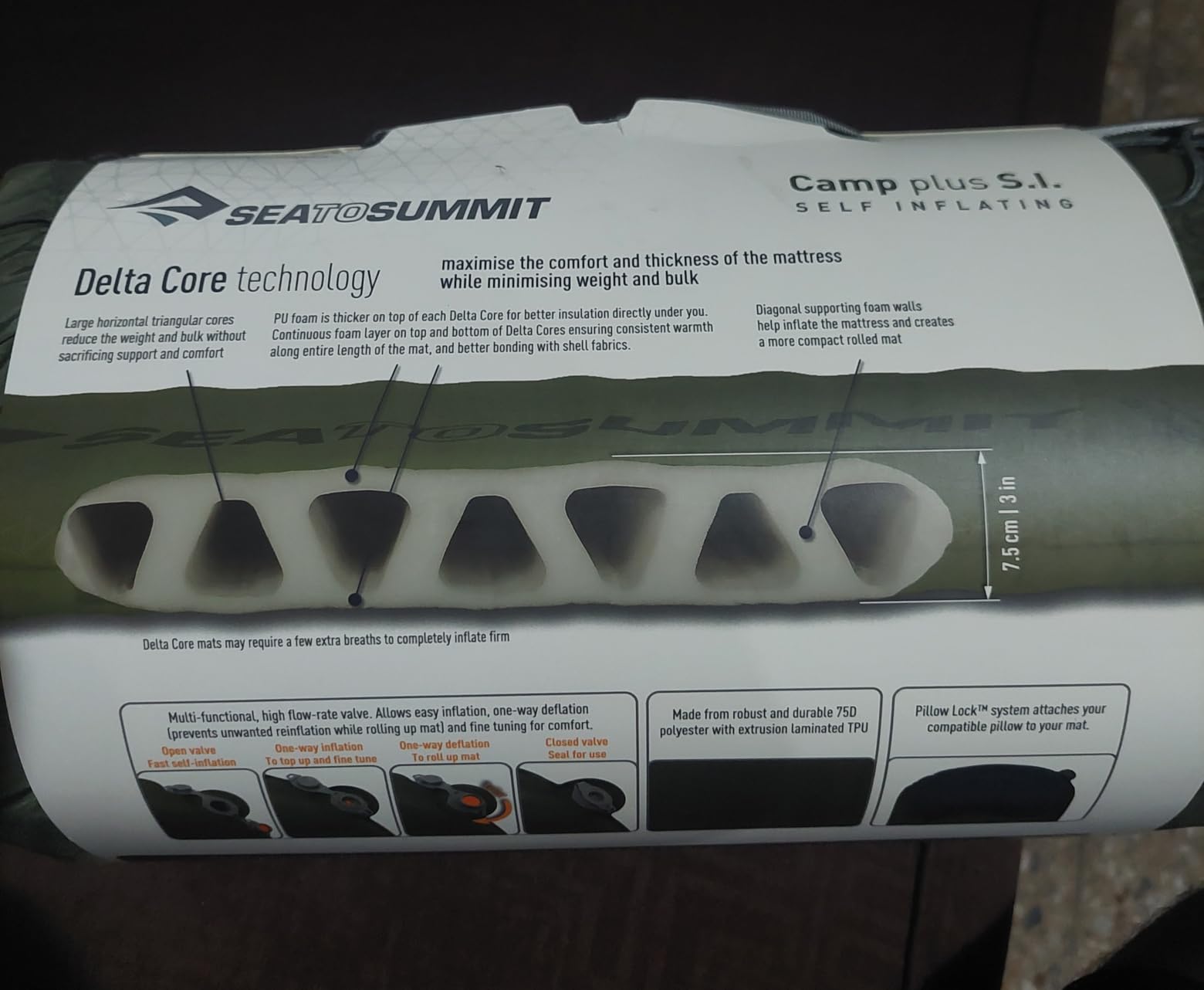 Sea to Summit Camp Plus Self-Inflating Foam Sleeping Mat for Camping, Rectangular - Large (79 x 25 x 3 inches) customer photo 1