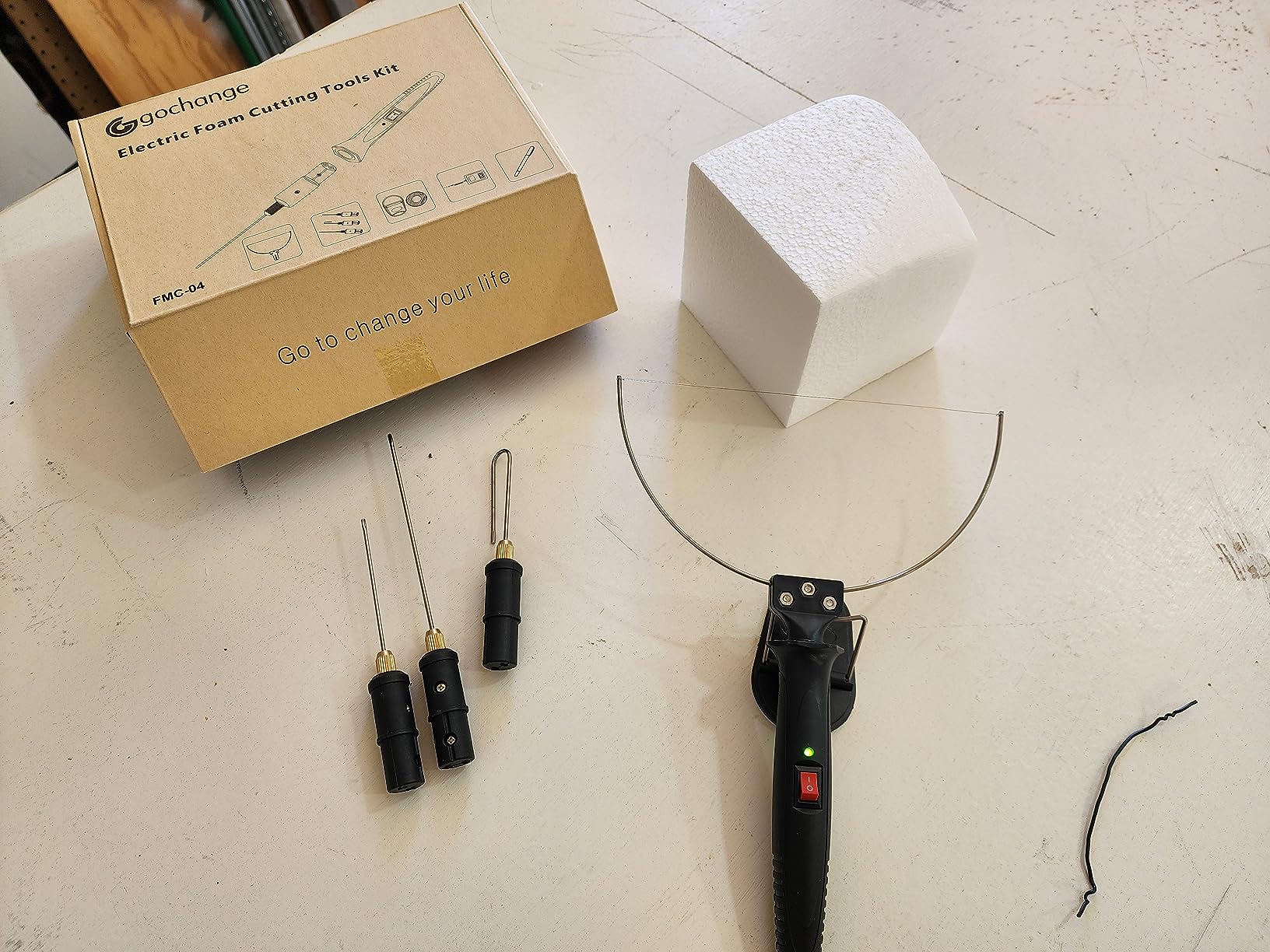 4 in 1 Foam Cutter Set, 18W Electric Styrofoam Cutting Tools Kit, 100-240V Hot Wire Cutter Tool With Power Adapter For DIY Craft, Small Cutting Project, Foam Carving & Digging customer photo 2