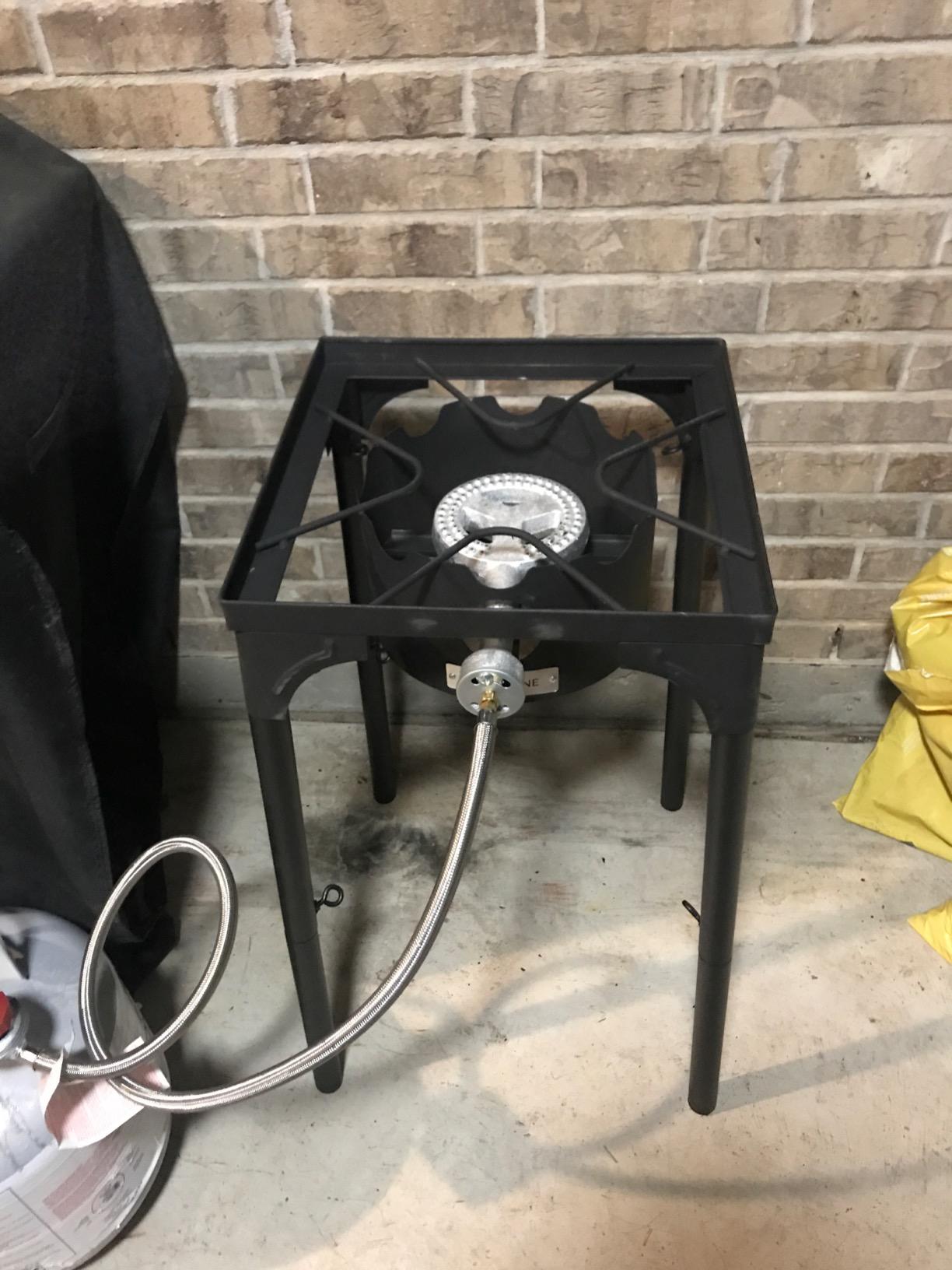 GasOne Propane Single Burner Camp Stove with High Temp Paint & Red QCC Steel Braided Regulator with Height Adjustable Leg customer photo 2