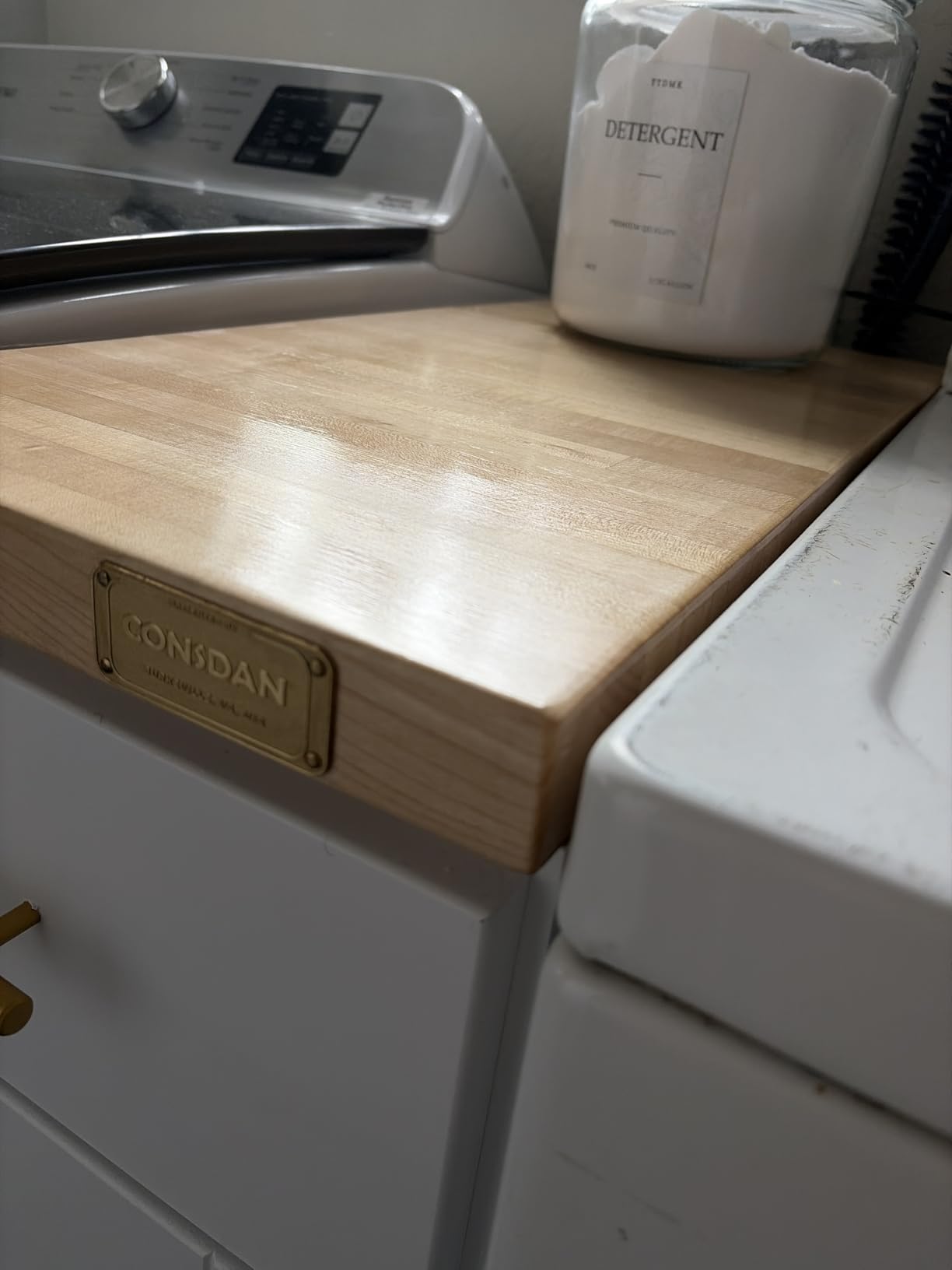 CONSDAN Butcher Block Countertop, 12 x 25 Inches, USA Grown Solid Hard Maple Hardwood, Prefinished with Food-Safe Oil, 1.5