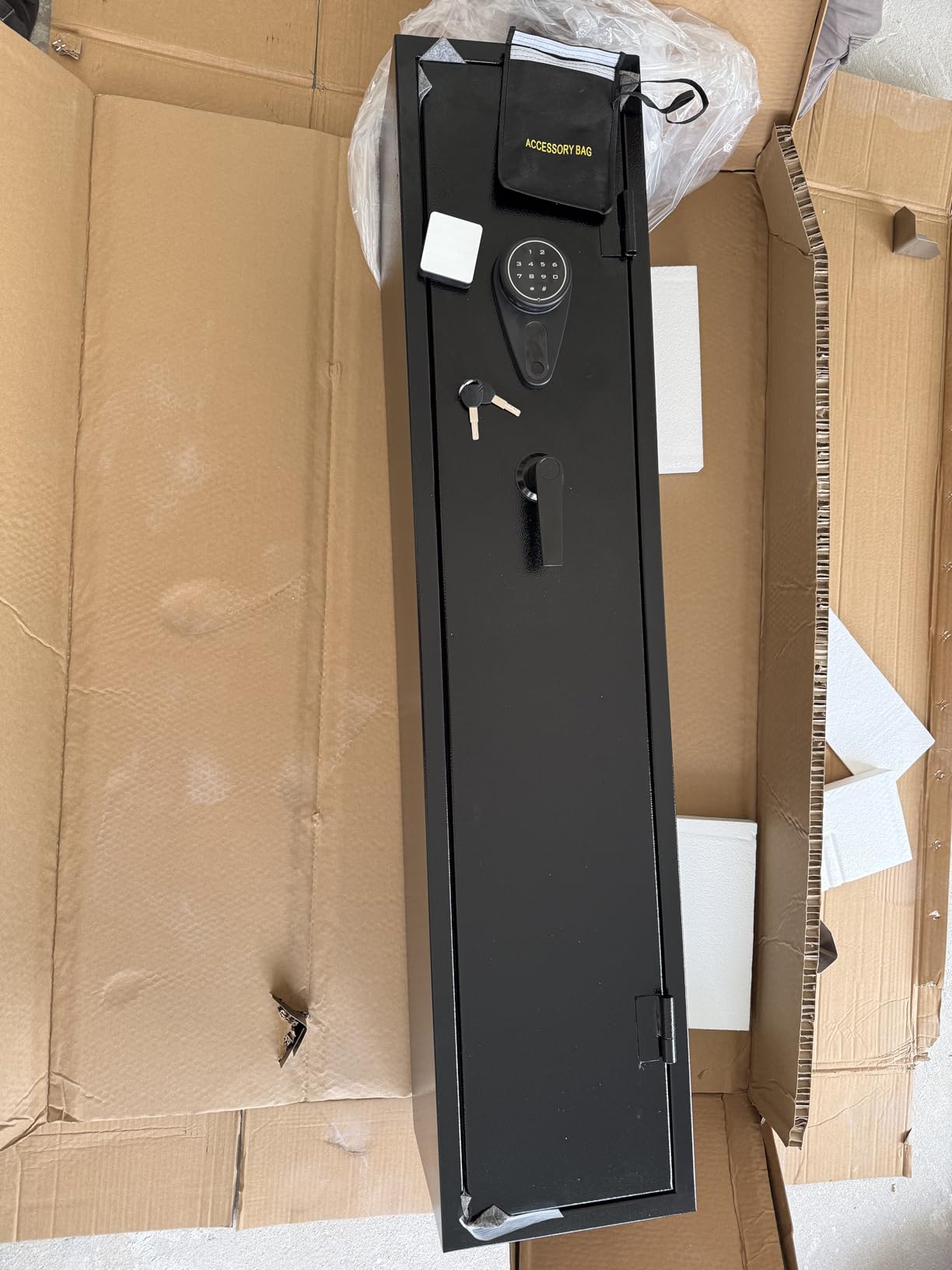KAER Assembled Gun Safe for Rifles and Pistols with Electronic Lock Steel Gun Cabinet for 3-5 Shotguns 5 Handguns and Ammo Large Rifle Safe for Home Gun Owner with Removable Shelf Gun Rack LED Light customer photo 2