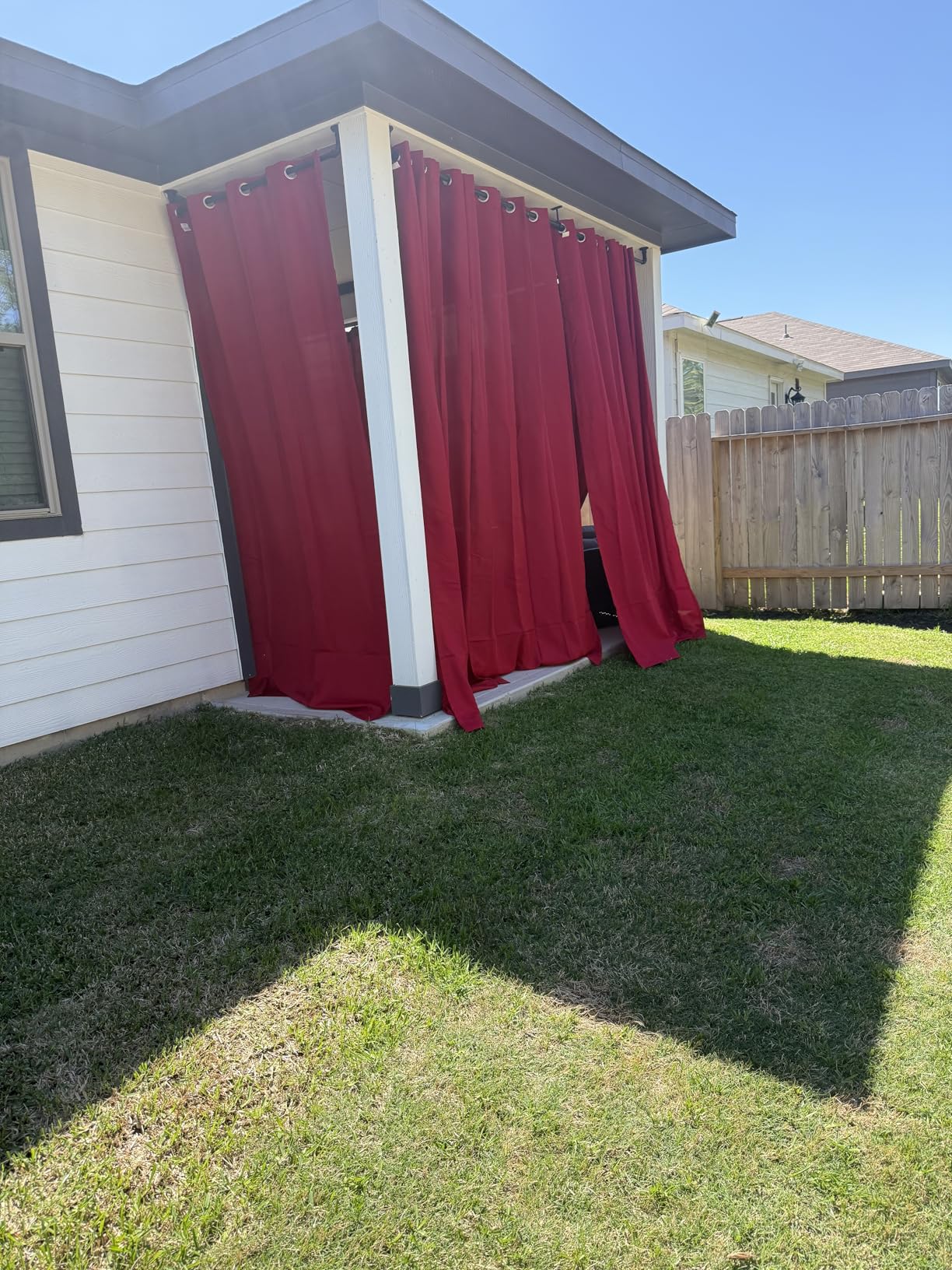 Town & Country Basics Cabana Solid Heavyweight Indoor Outdoor Curtains, Light Filtering Opacity with Grommet Top, Water Repellent, 2-Pack Set, 54