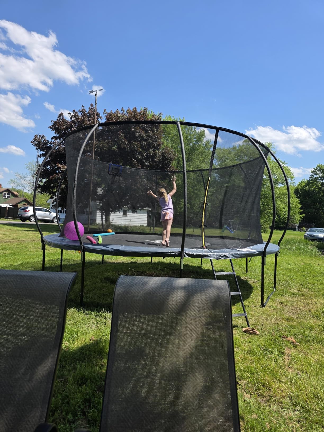 JUMPZYLLA Trampoline Outdoor 8FT 10FT 12FT 14FT 15FT 16FT with Enclosure, Non-Slip Ladder & Anti-Rust Coated Frame, ASTM Approved customer photo 1